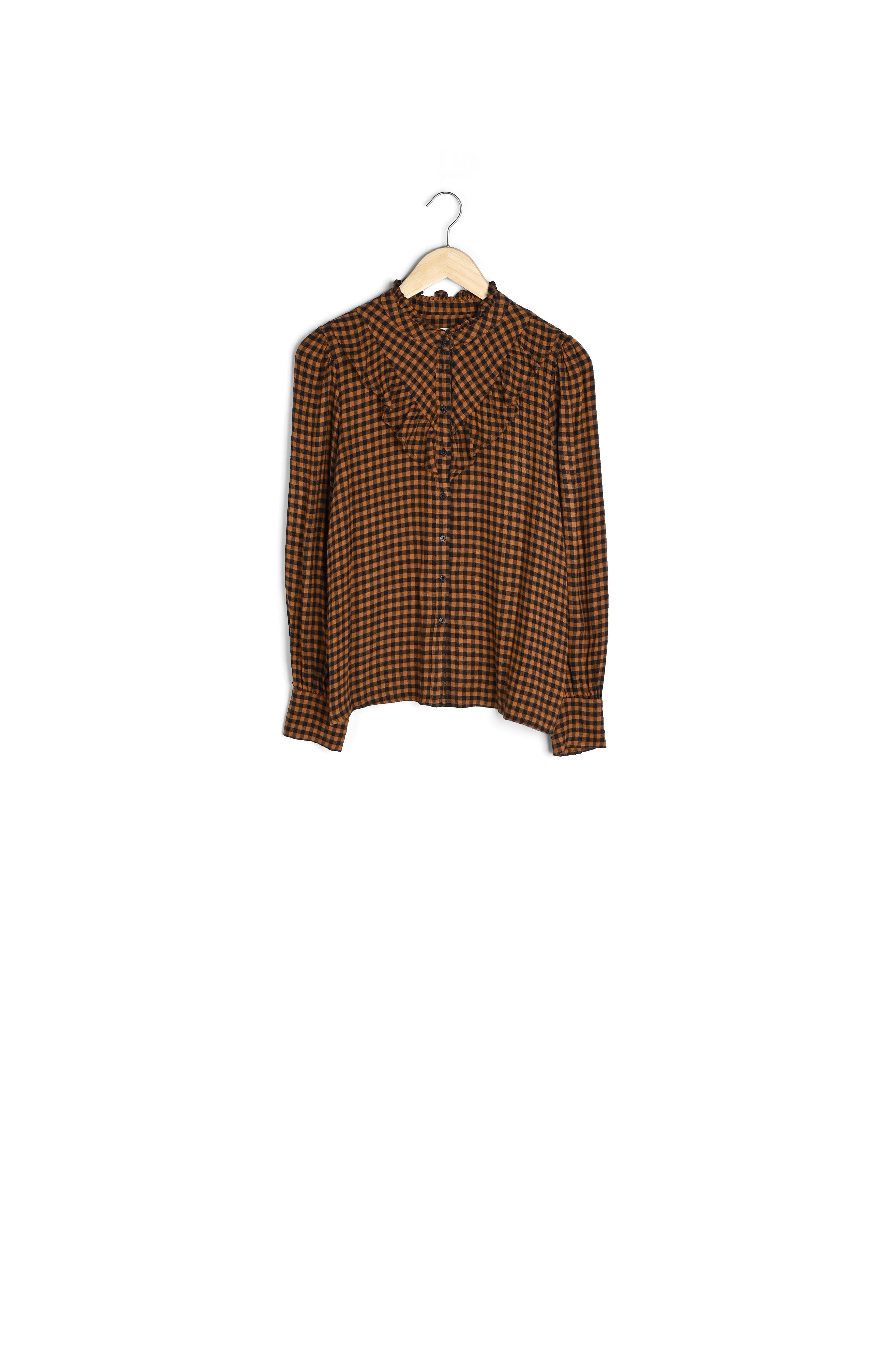 Chemise vichy caramel Abelia Faume - seconde main