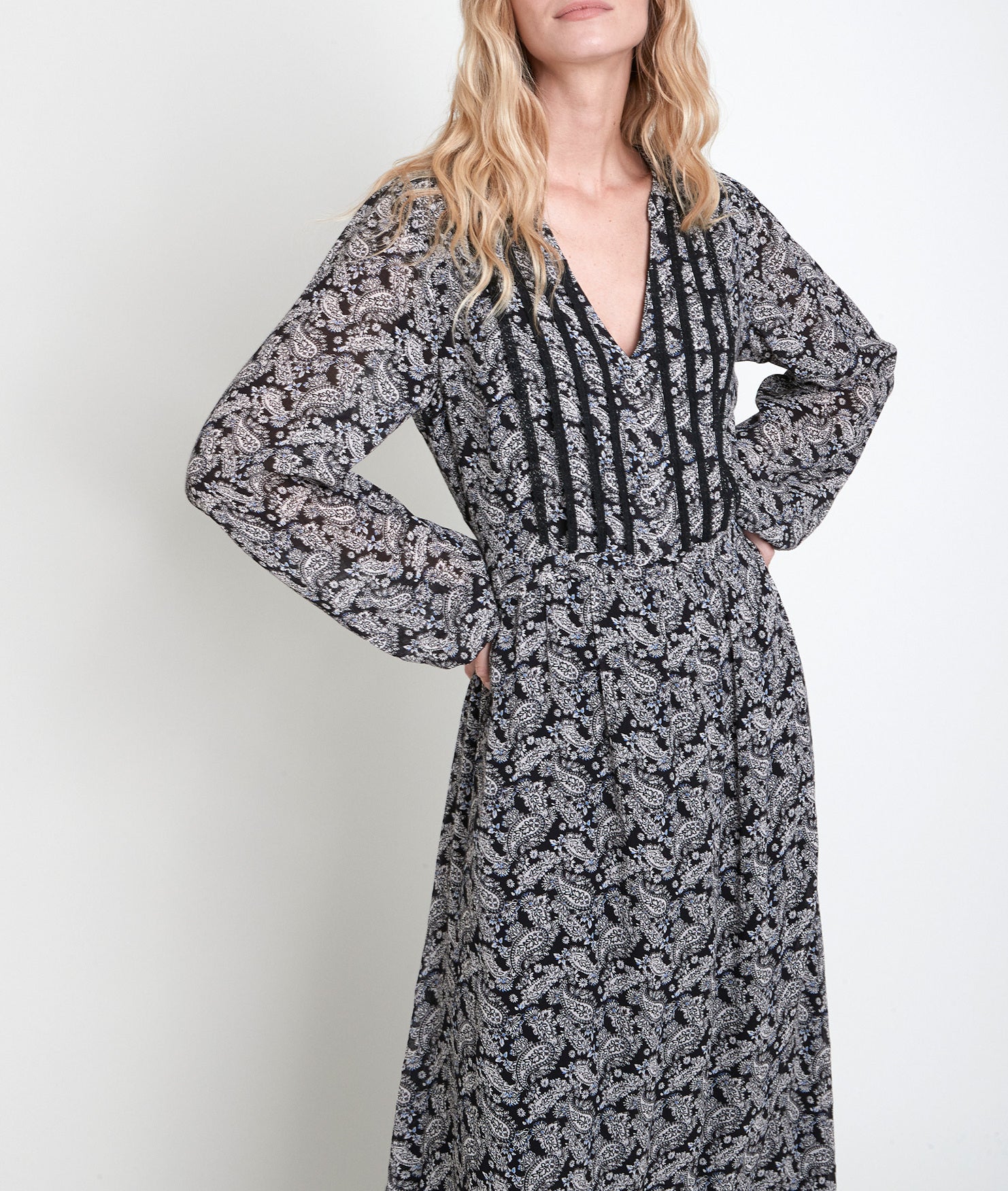 Robe longue imprimé cachemire Lea Faume - seconde main