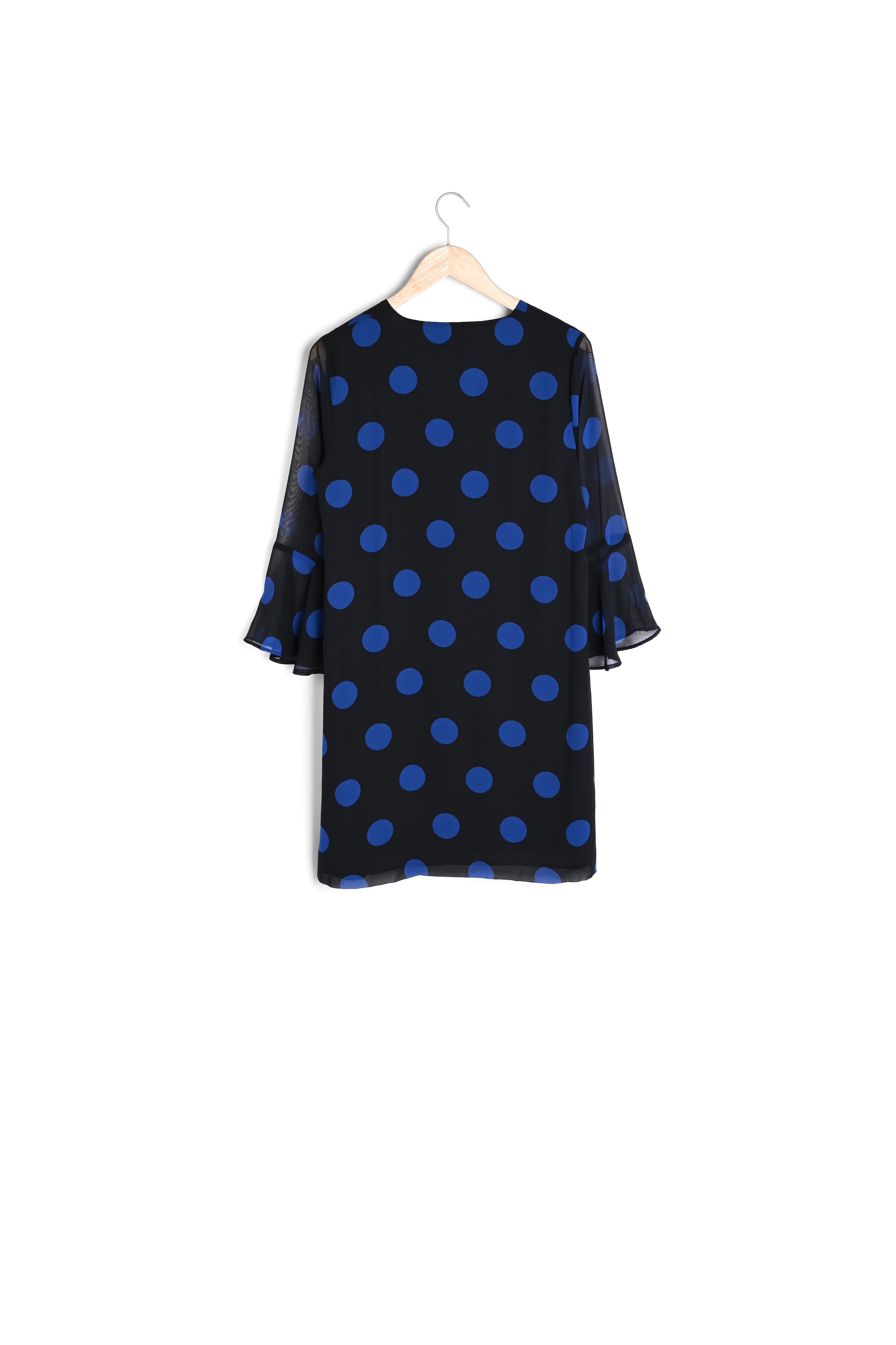 Robe marine imprimé pois Astrid Faume - seconde main