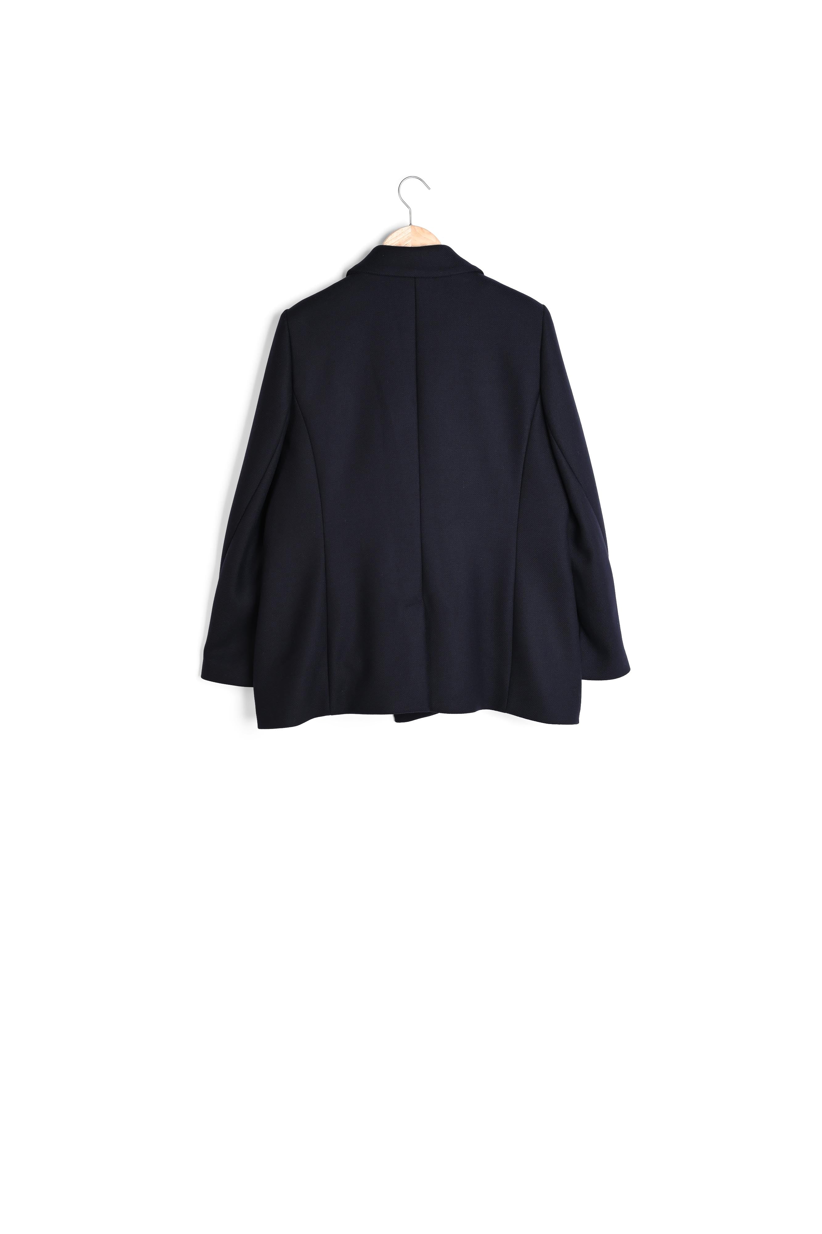 Manteau en laine forme blazer marine Lorine Faume - seconde main