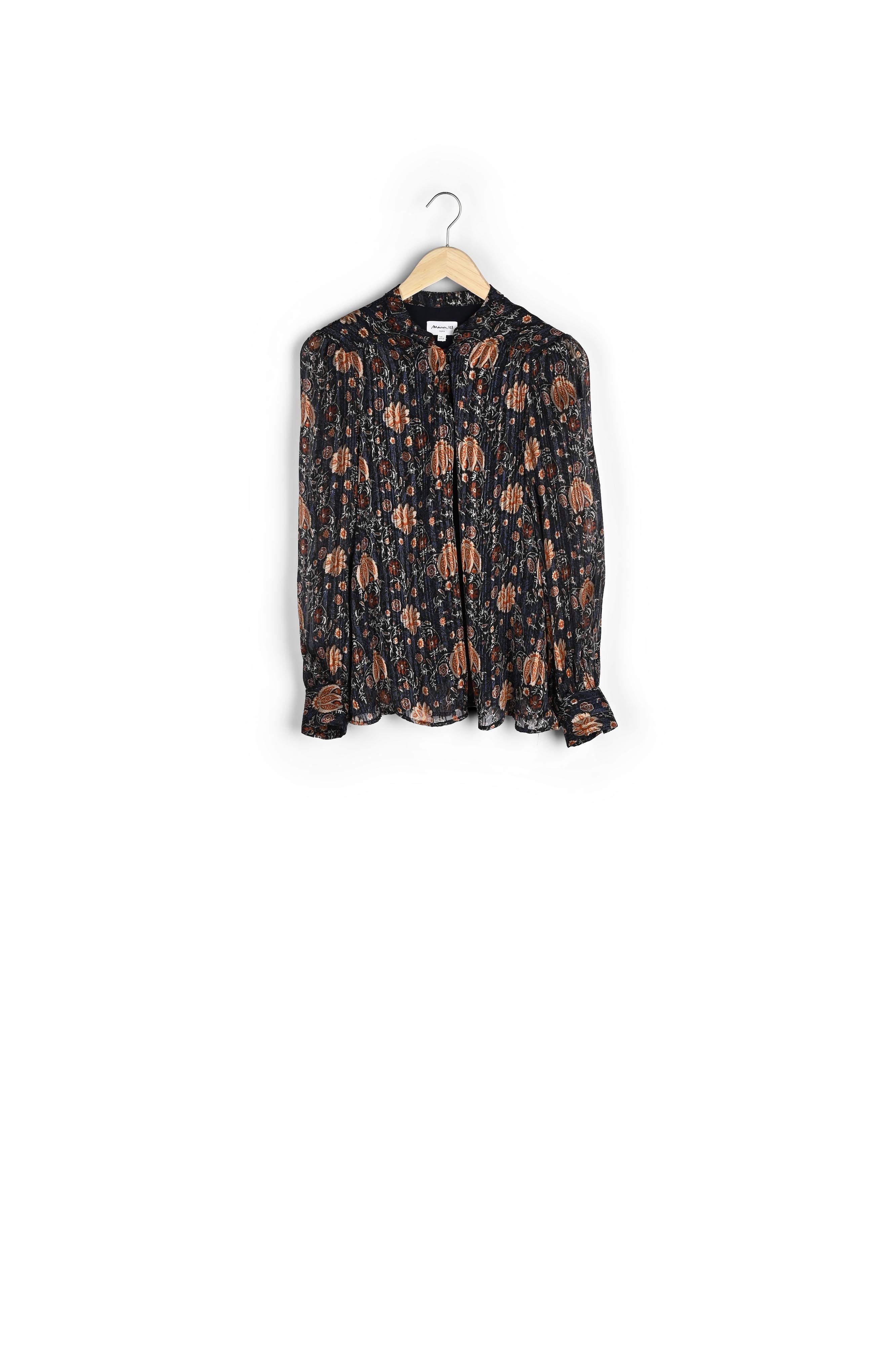 Blouse à imprimé fluide marine Luce Faume - seconde main