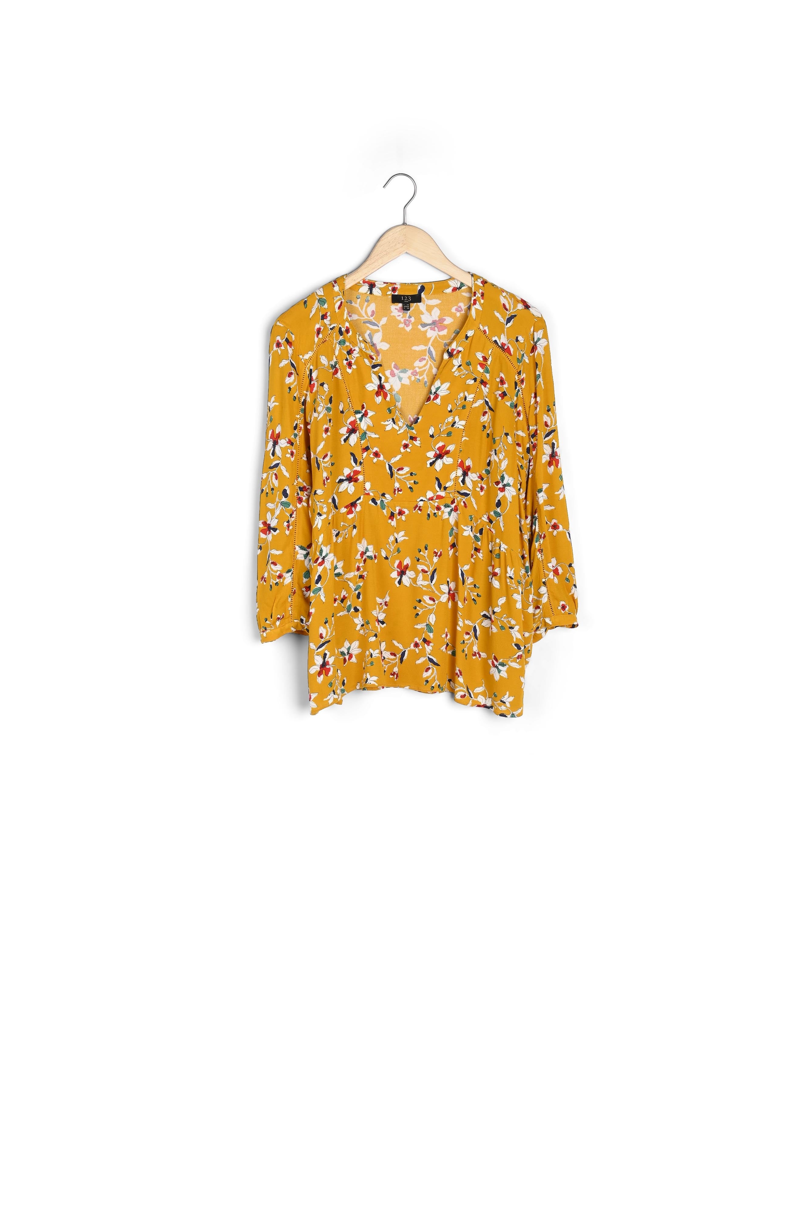 Blouse jaune imprimé Vigue Faume - seconde main
