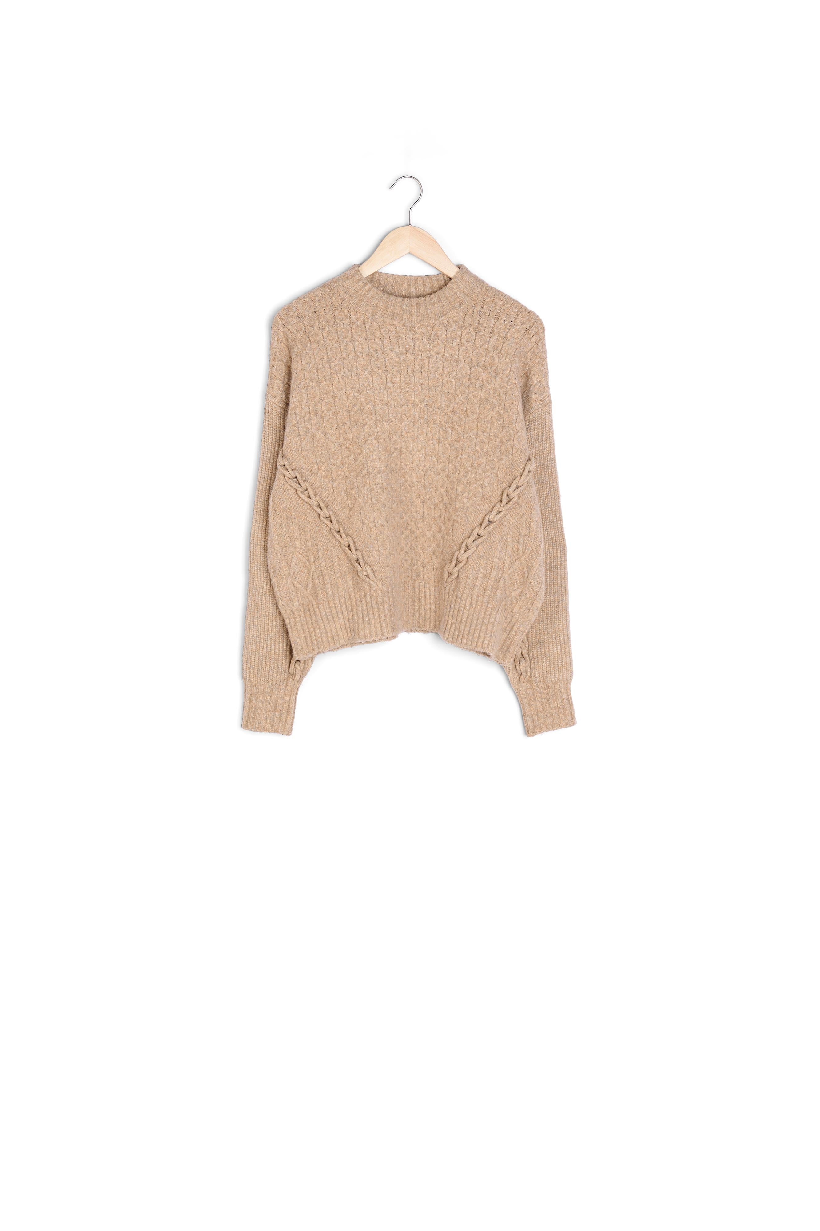 Pull en mailles torsadées beige Badya Faume - seconde main