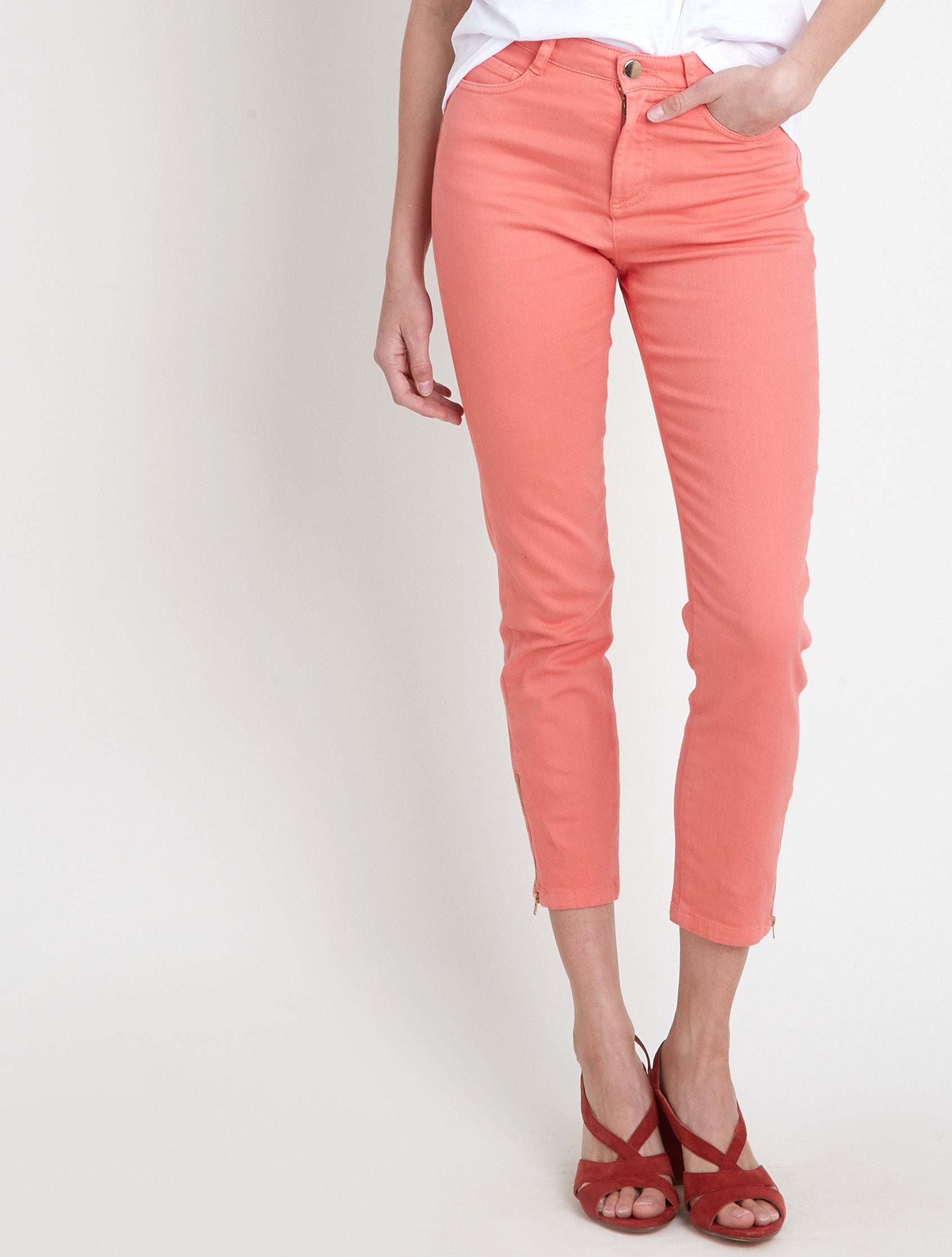 Slim en coton biologique zippé corail Cassandra Faume - seconde main