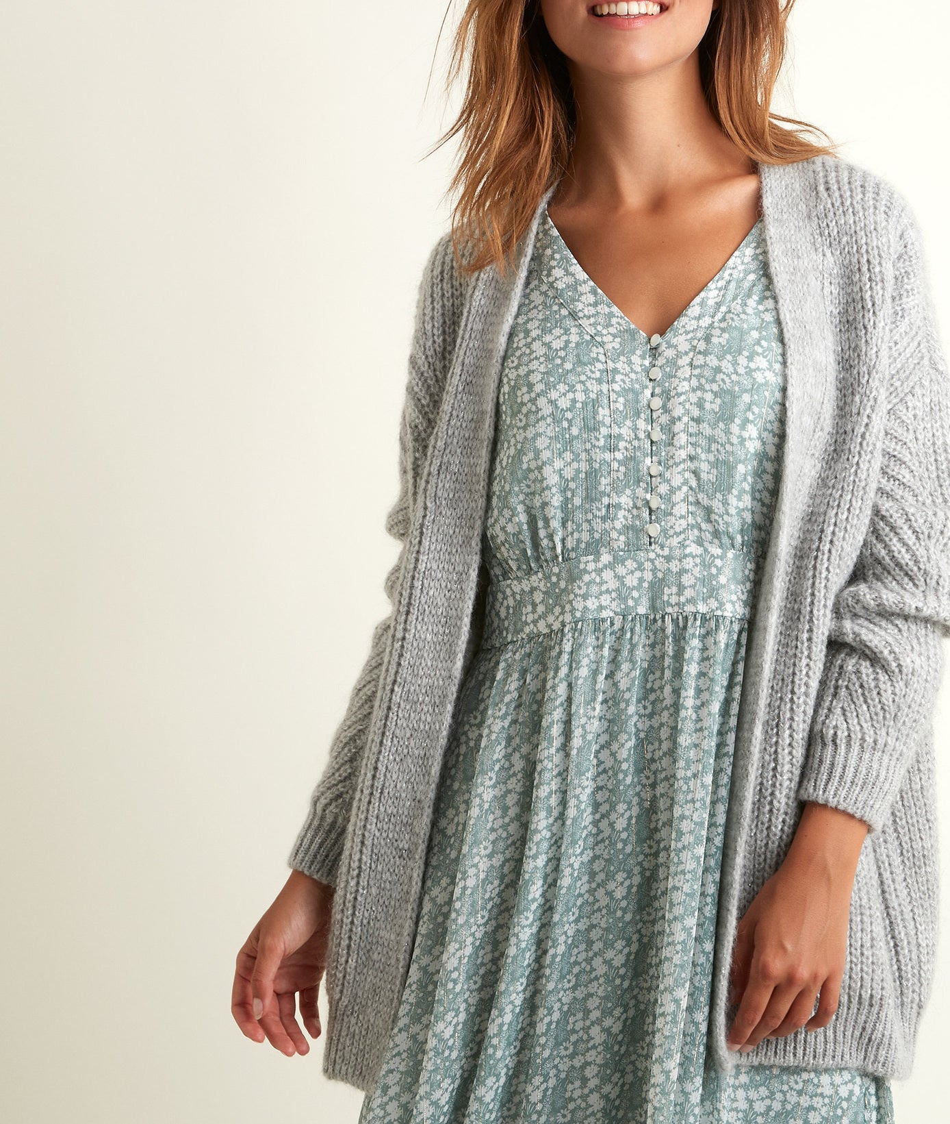 Gilet en mohair mélangé gris Rejane Faume - seconde main