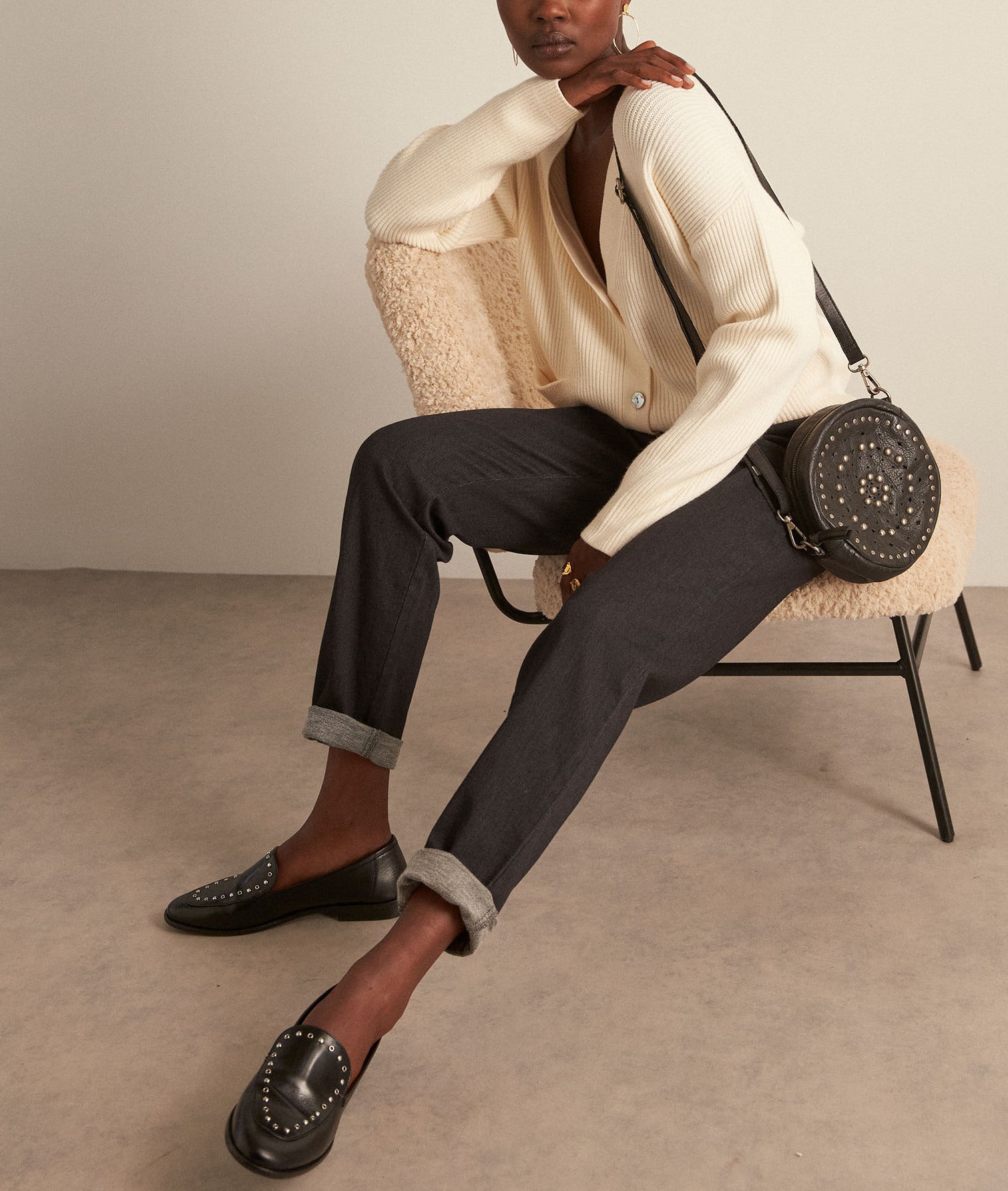 Jean esprit sportswear en coton noir Noor Faume - seconde main