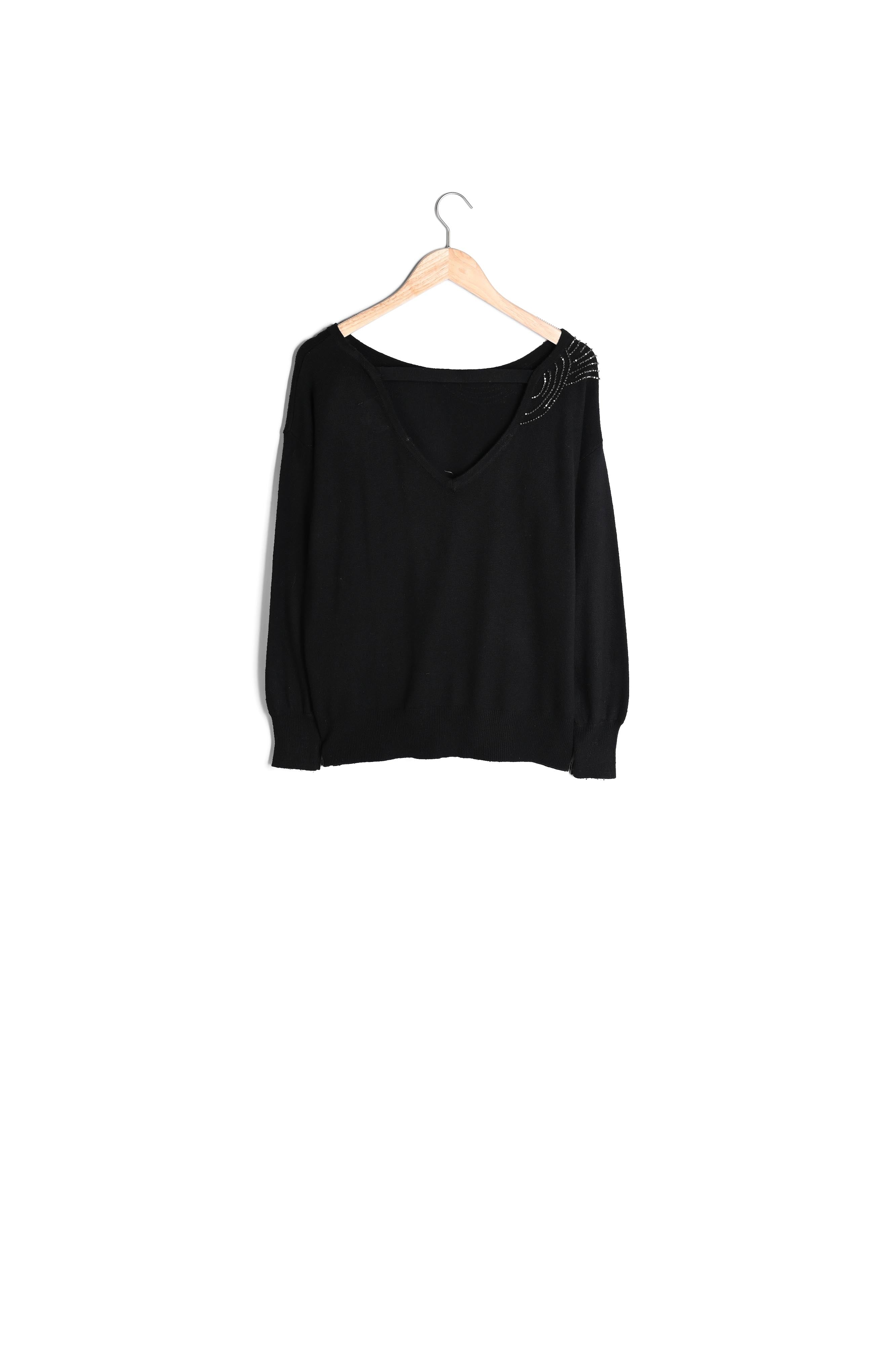 Pull en polyester recyclé à strass Roch Faume - seconde main