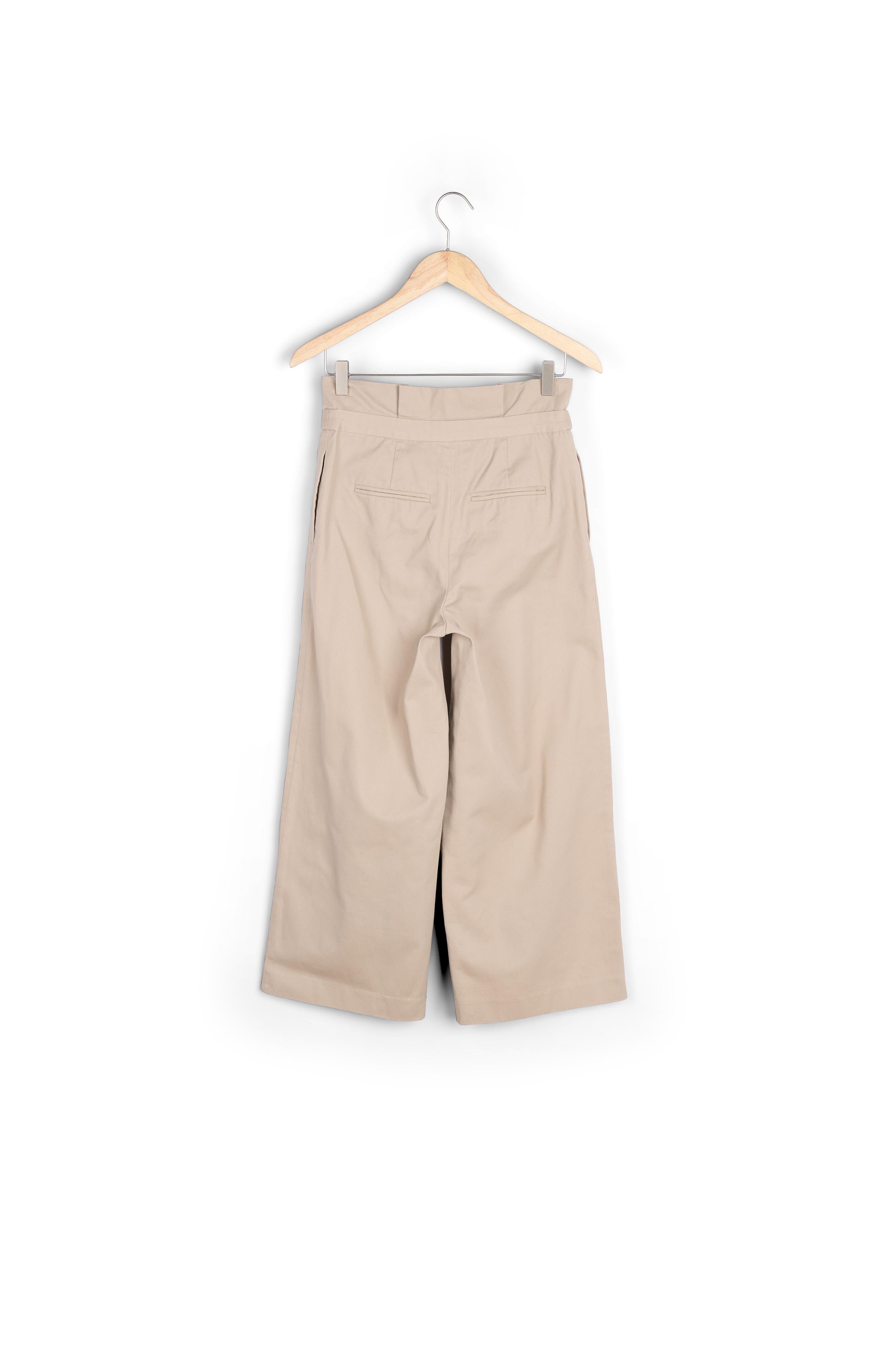 Pantalon large en coton beige Flore Faume - seconde main