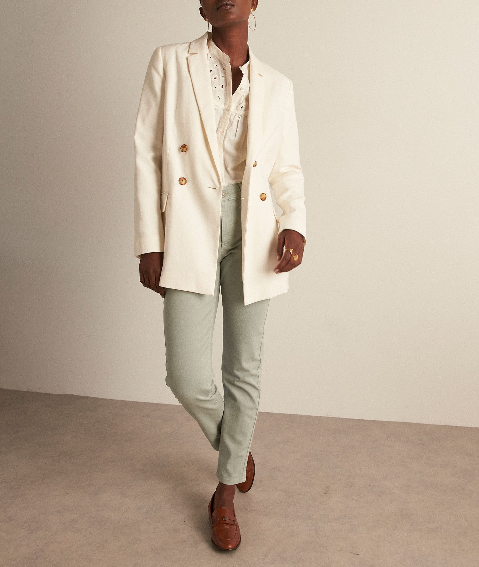 Jean chino en coton céladon Cachou Faume - seconde main