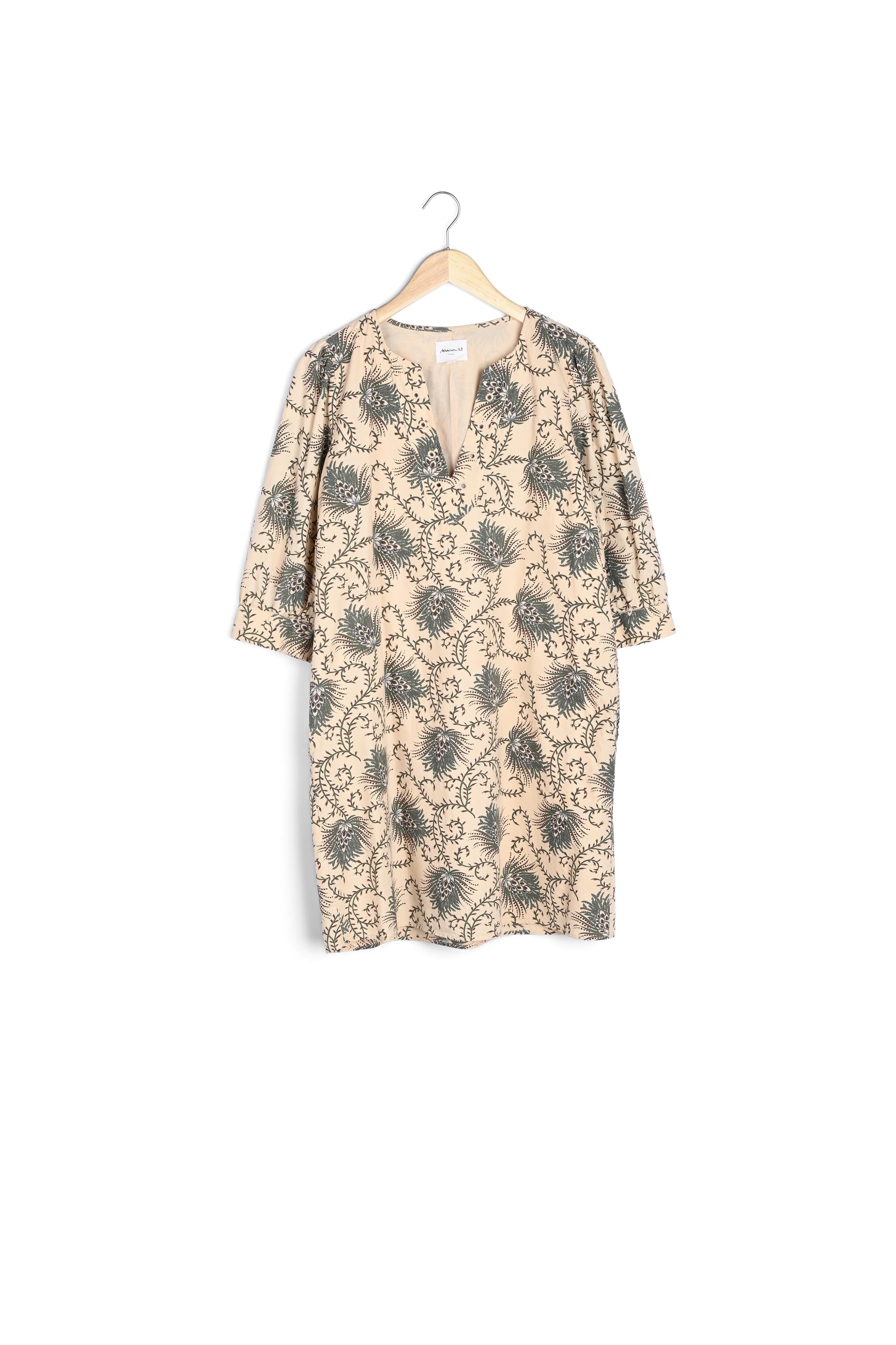 Robe droite en coton imprimé kaki Sherazade Faume - seconde main