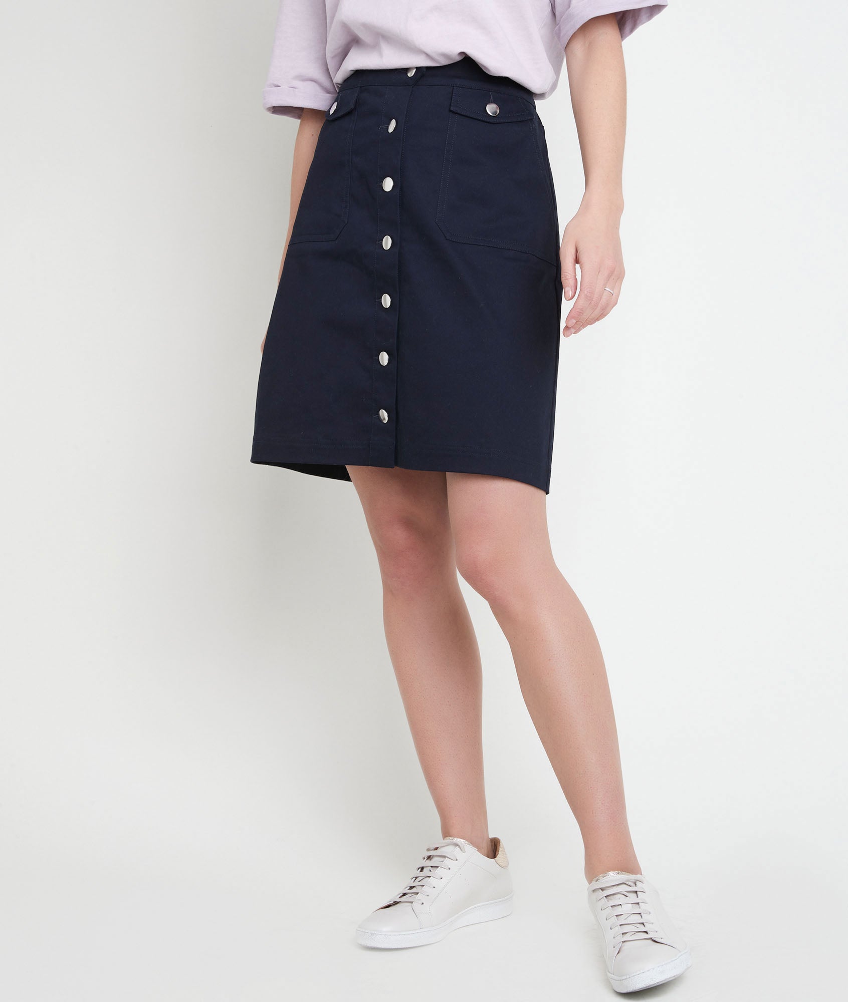 Jupe marine boutonnée Ambre Faume - seconde main