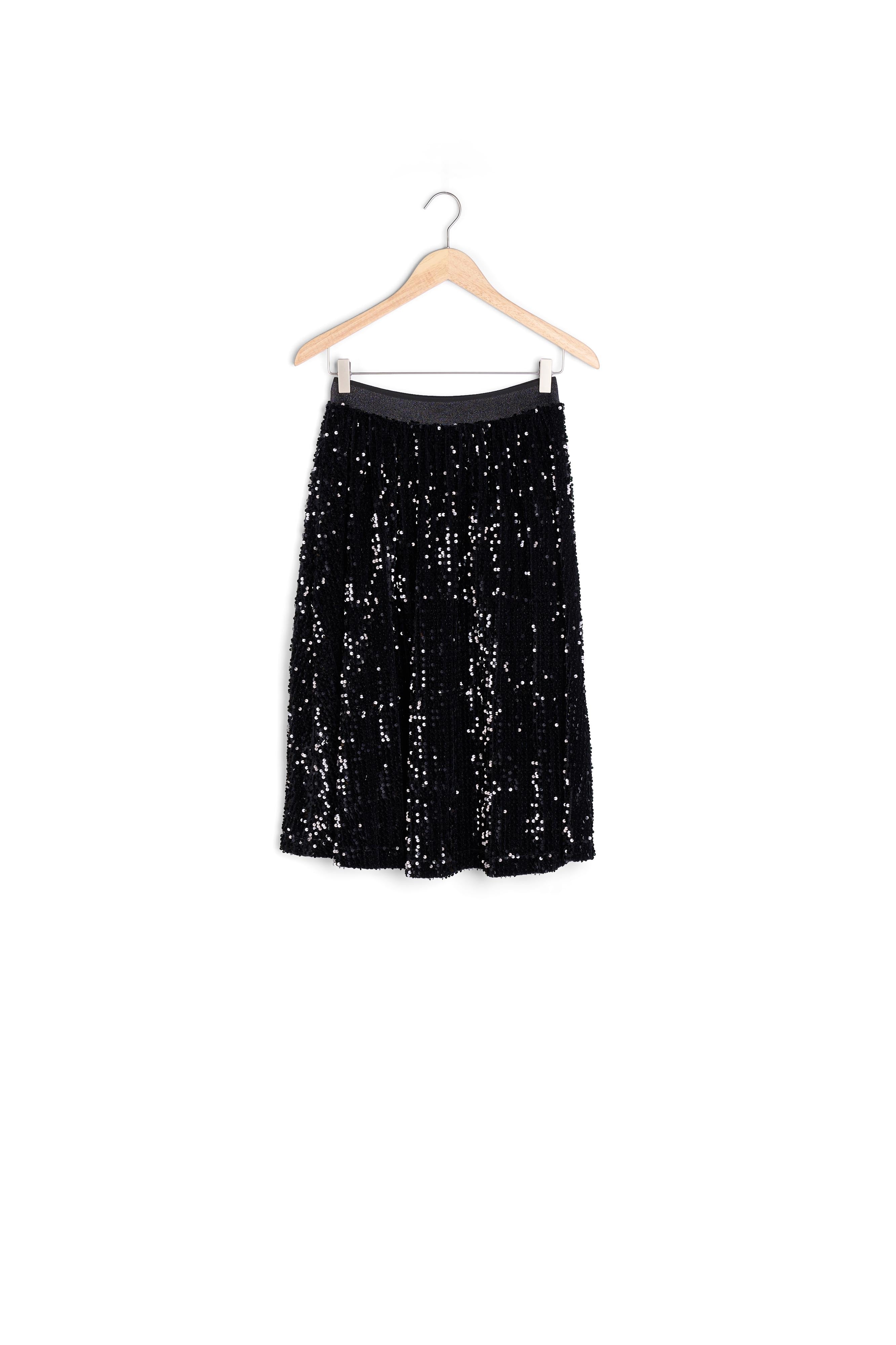 Jupe midi en sequins noire Karen Faume - seconde main