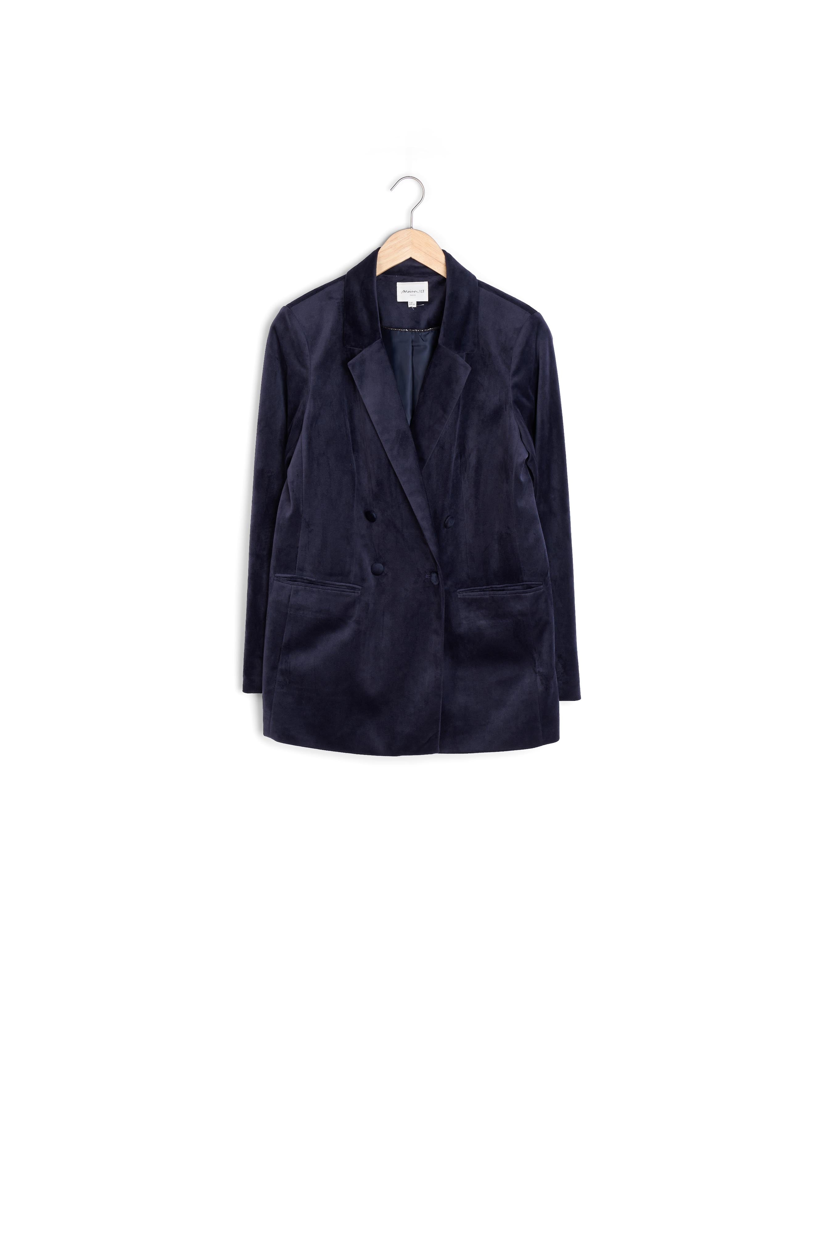 L'iconique blazer Florine en velours bleu marine Faume - seconde main