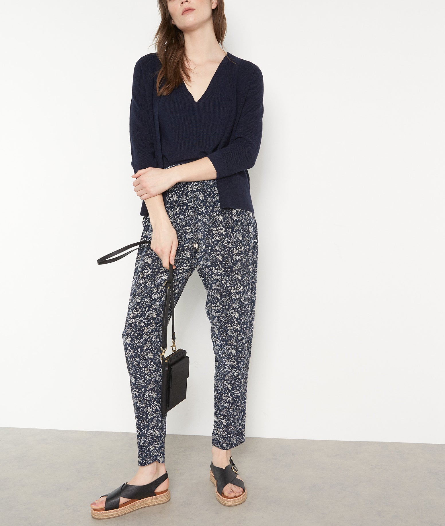 Pantalon carotte fluide imprimé marine Flynn Faume - seconde main