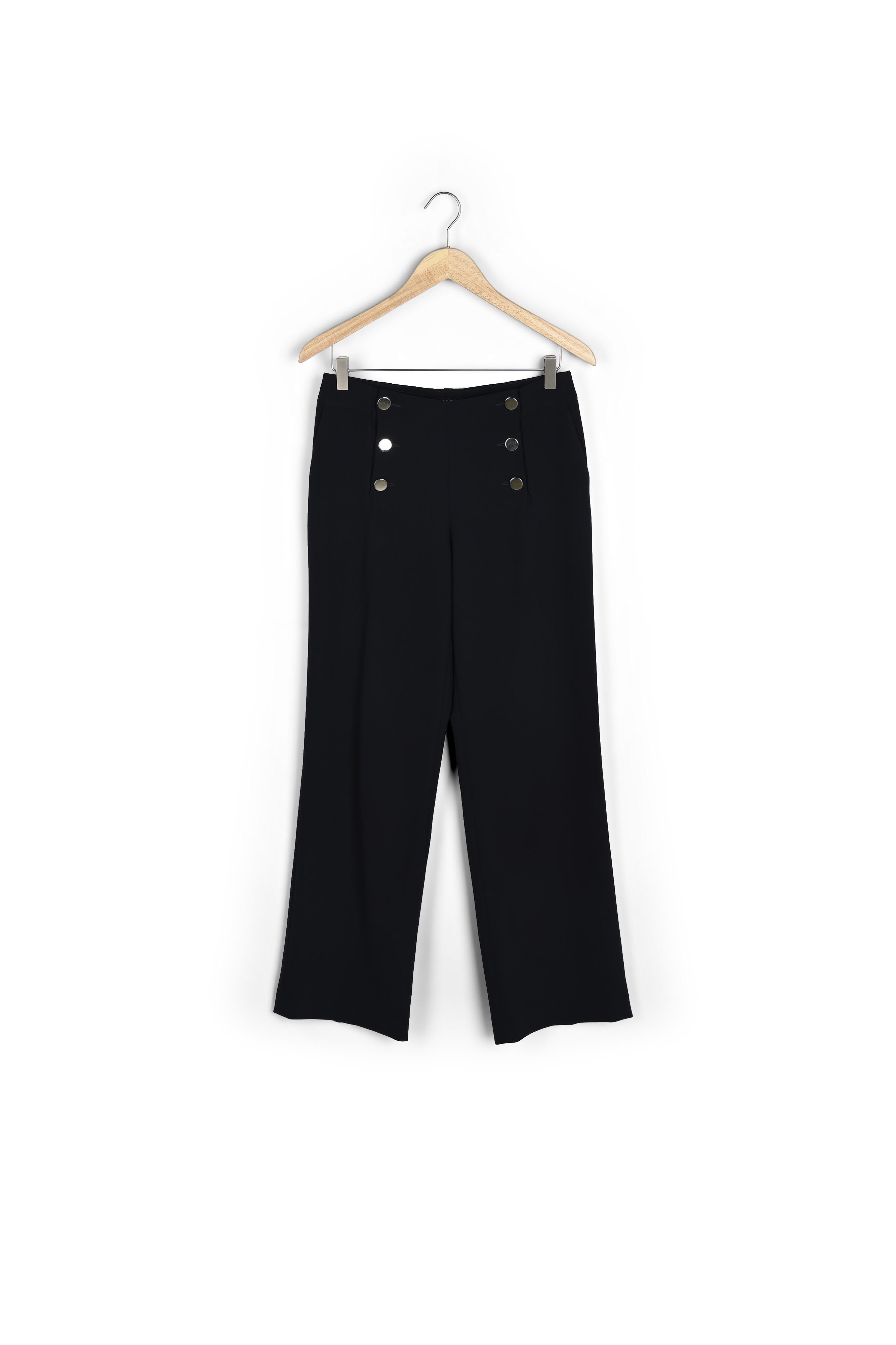 Pantalon à pont en microfibre marine Hubert Faume - seconde main