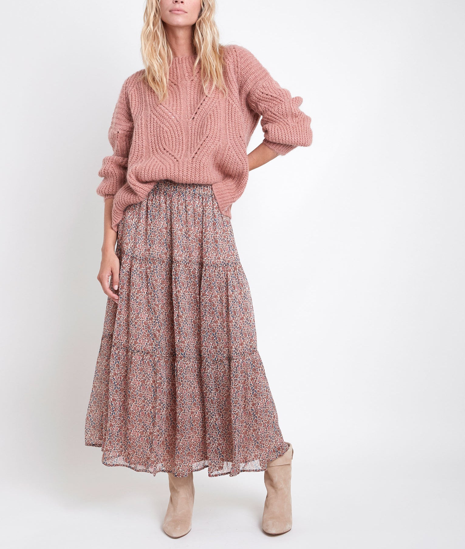 Jupe longue imprimée Giorgia Faume - seconde main