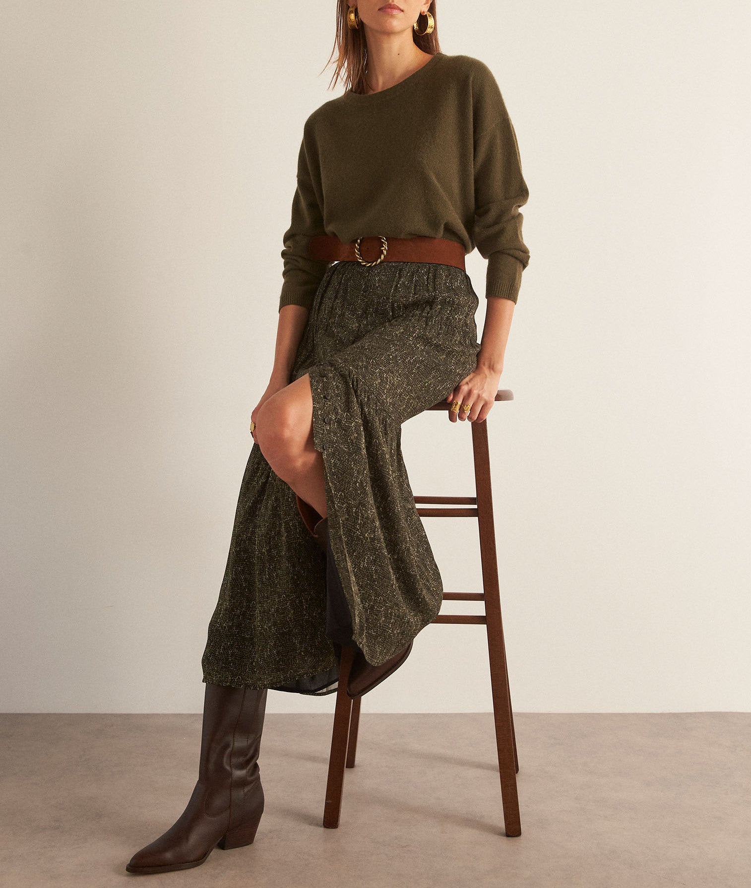 Jupe longue imprimée Kenza Faume - seconde main