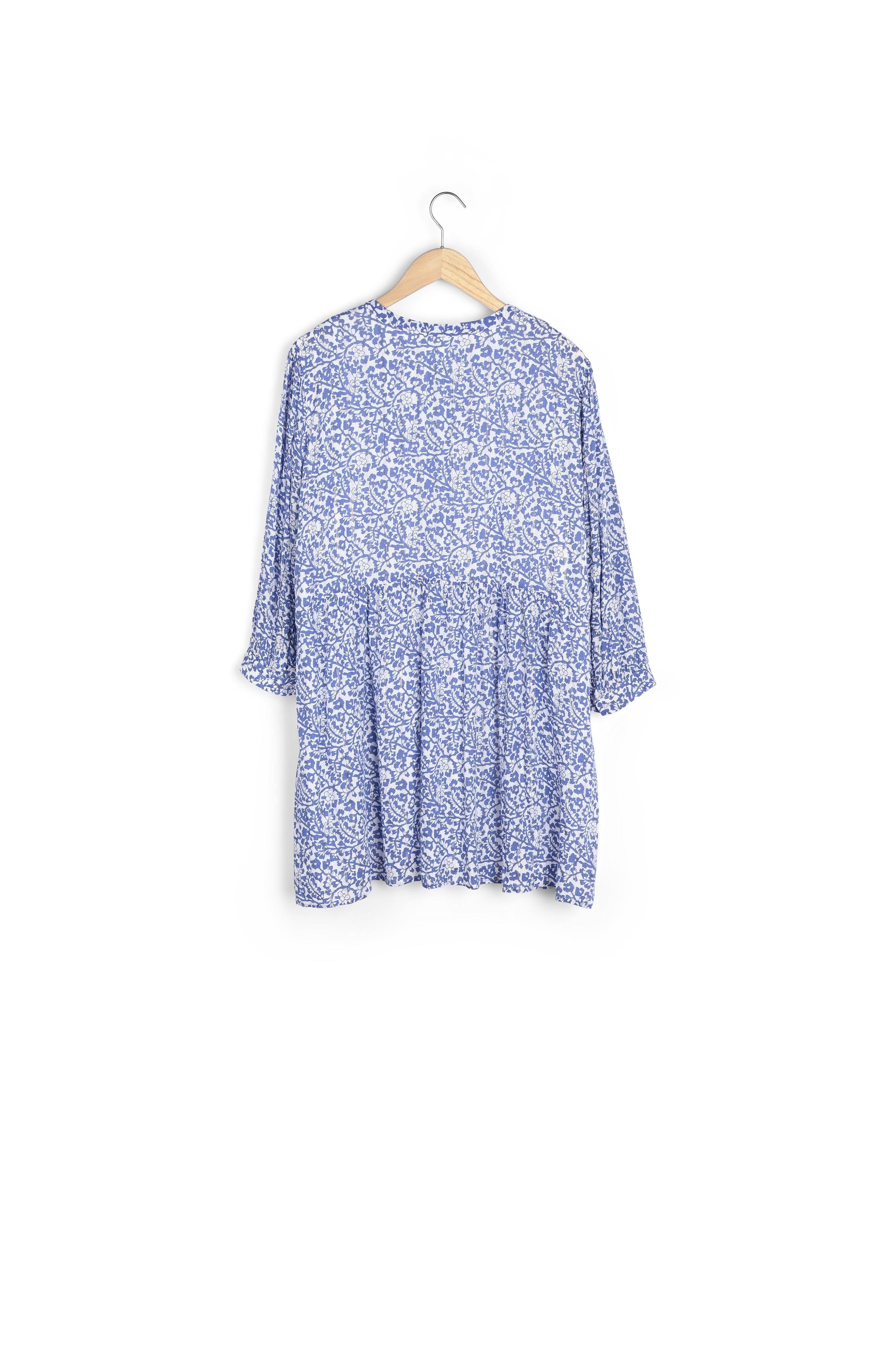 Robe courte imprimée bleu ciel calpyso Faume - seconde main