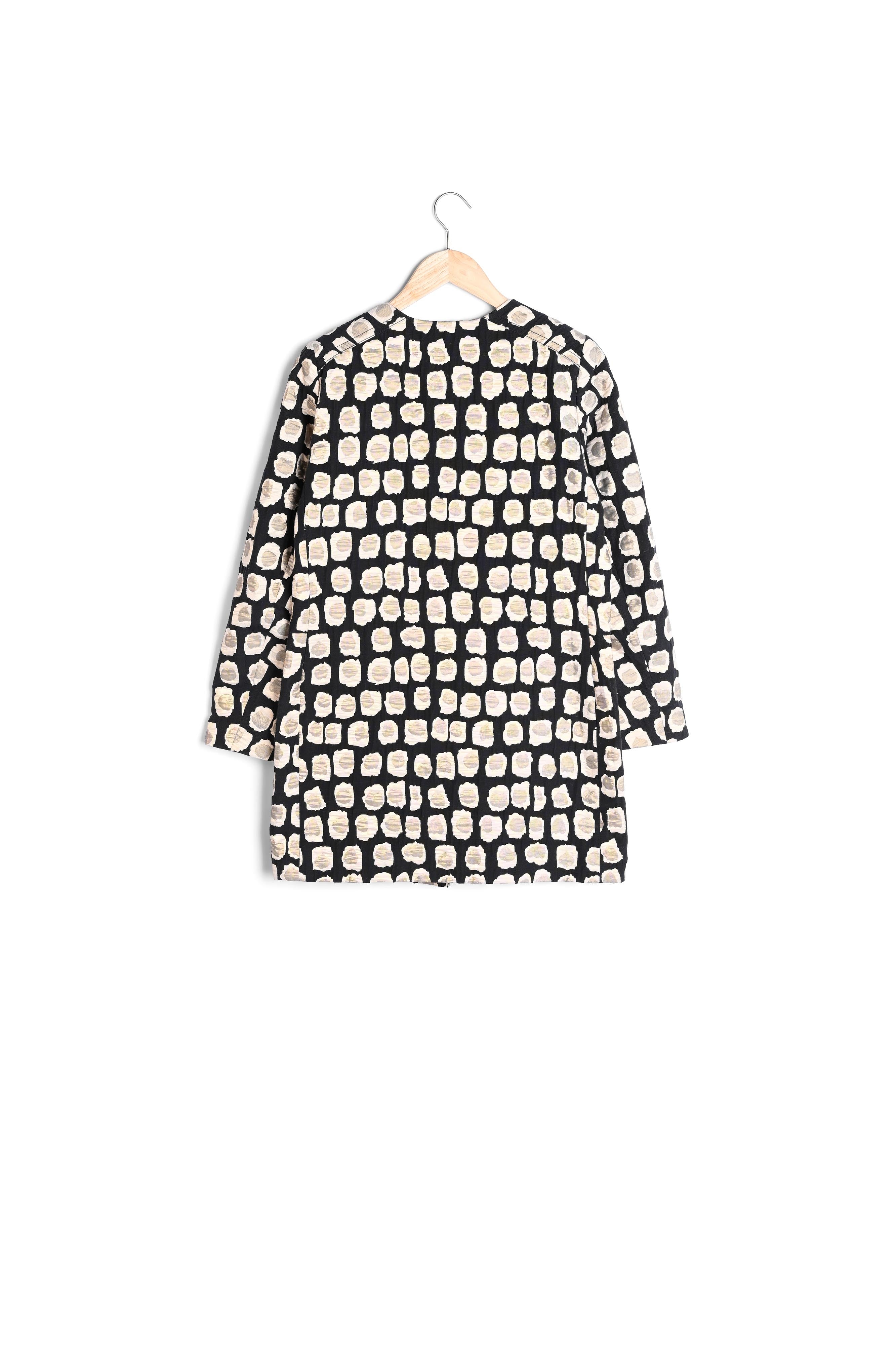 Manteau noir imprimé fantaisie jacquard Kaya Faume - seconde main