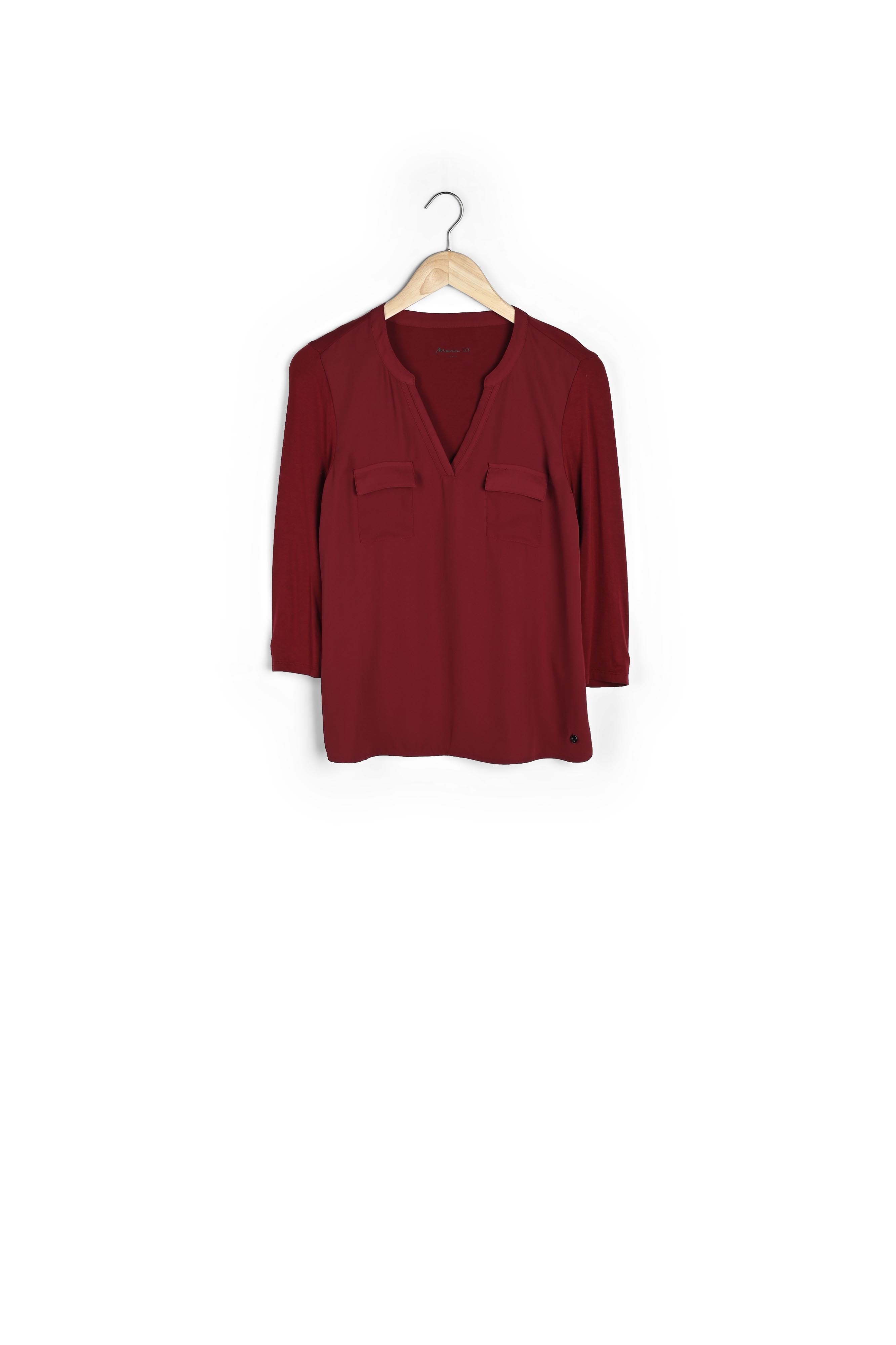 Blouse bimatière col tunisien Genna Faume - seconde main