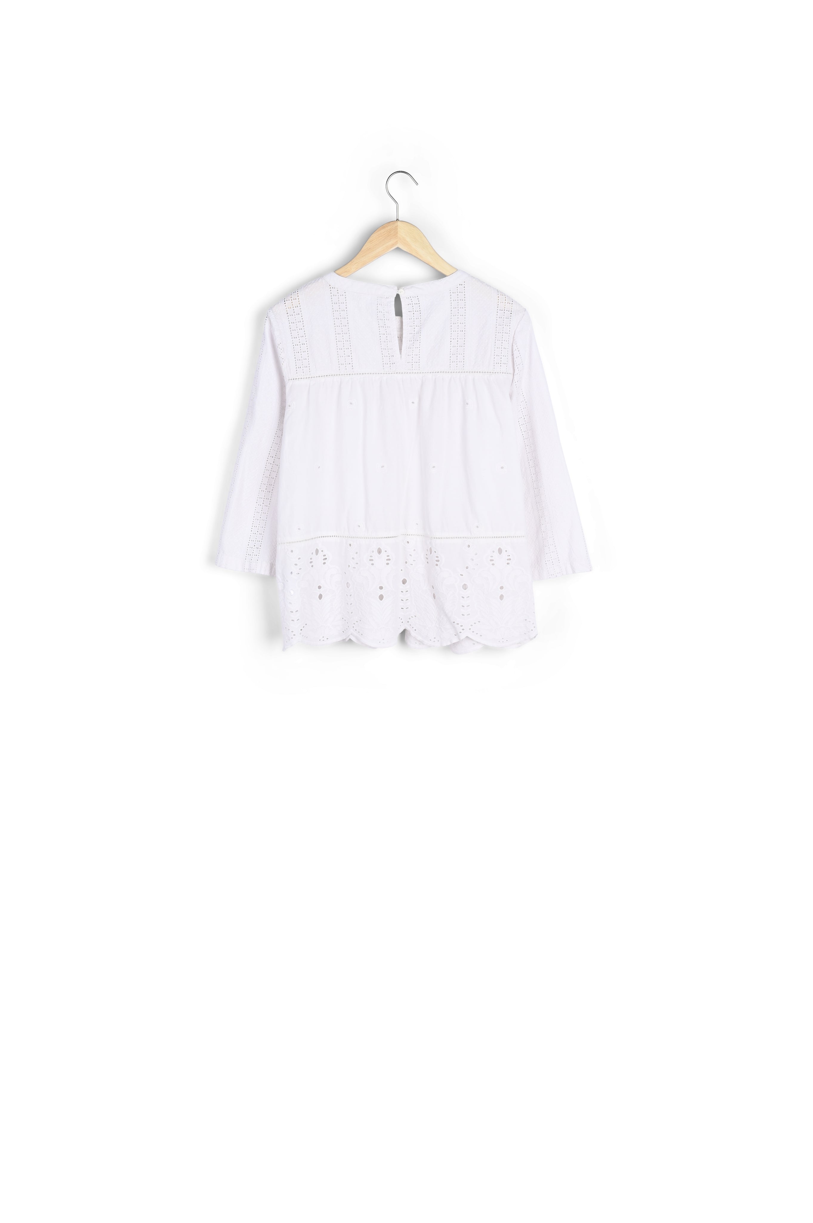 Blouse fantaisie en coton écru Lise Faume - seconde main