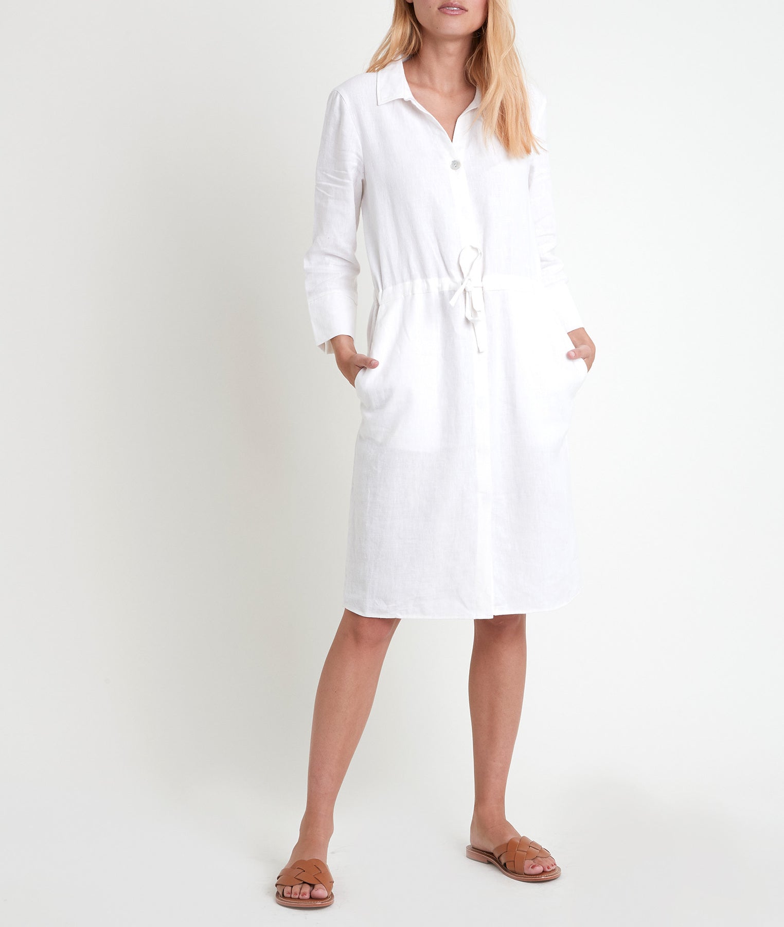 Robe chemise en lin blanche Luna Faume - seconde main