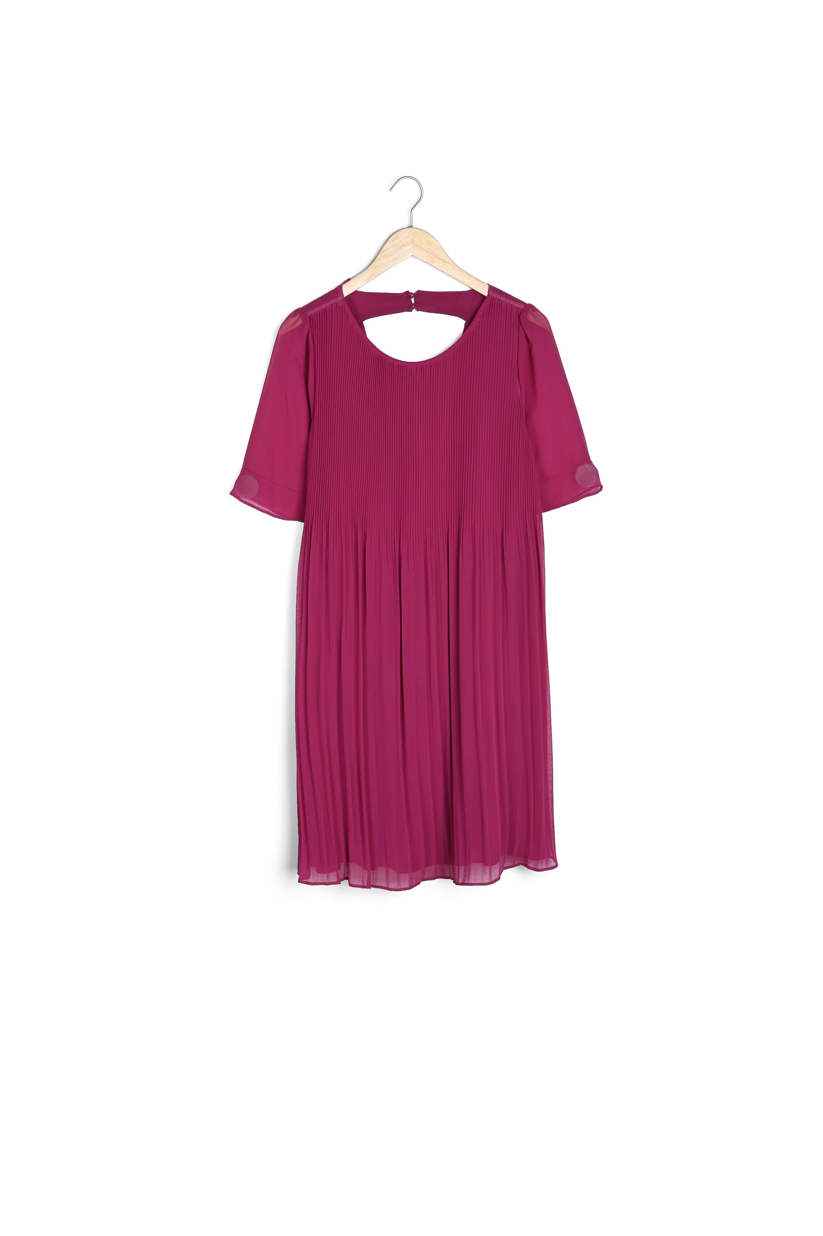 Robe plissée cyclamen Coralia Faume - seconde main