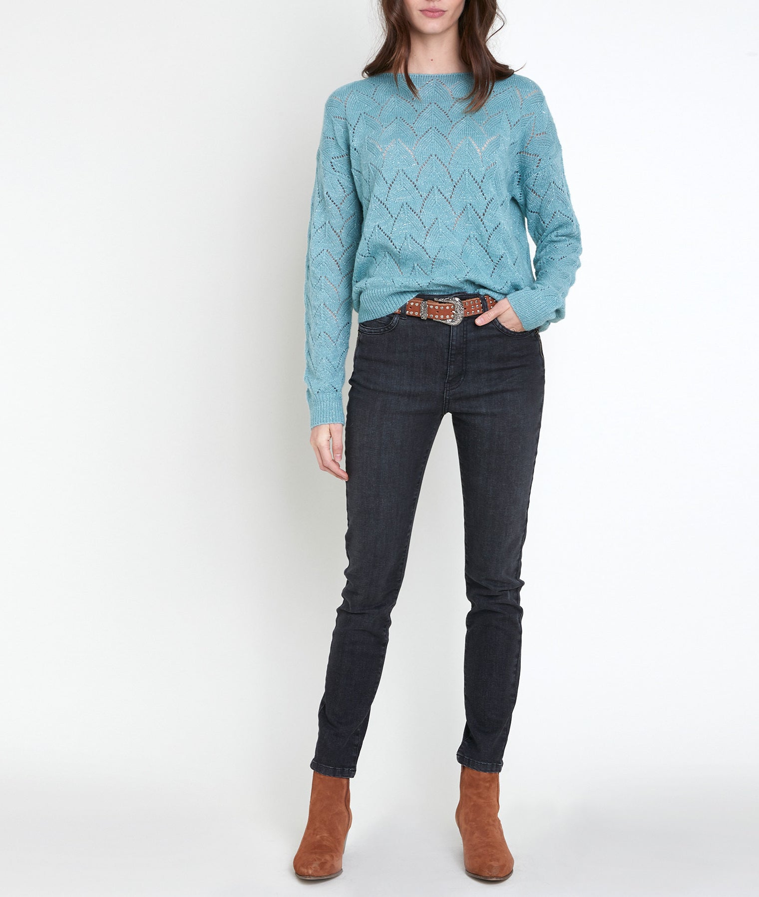 Pull jade ajouré Agathe Faume - seconde main