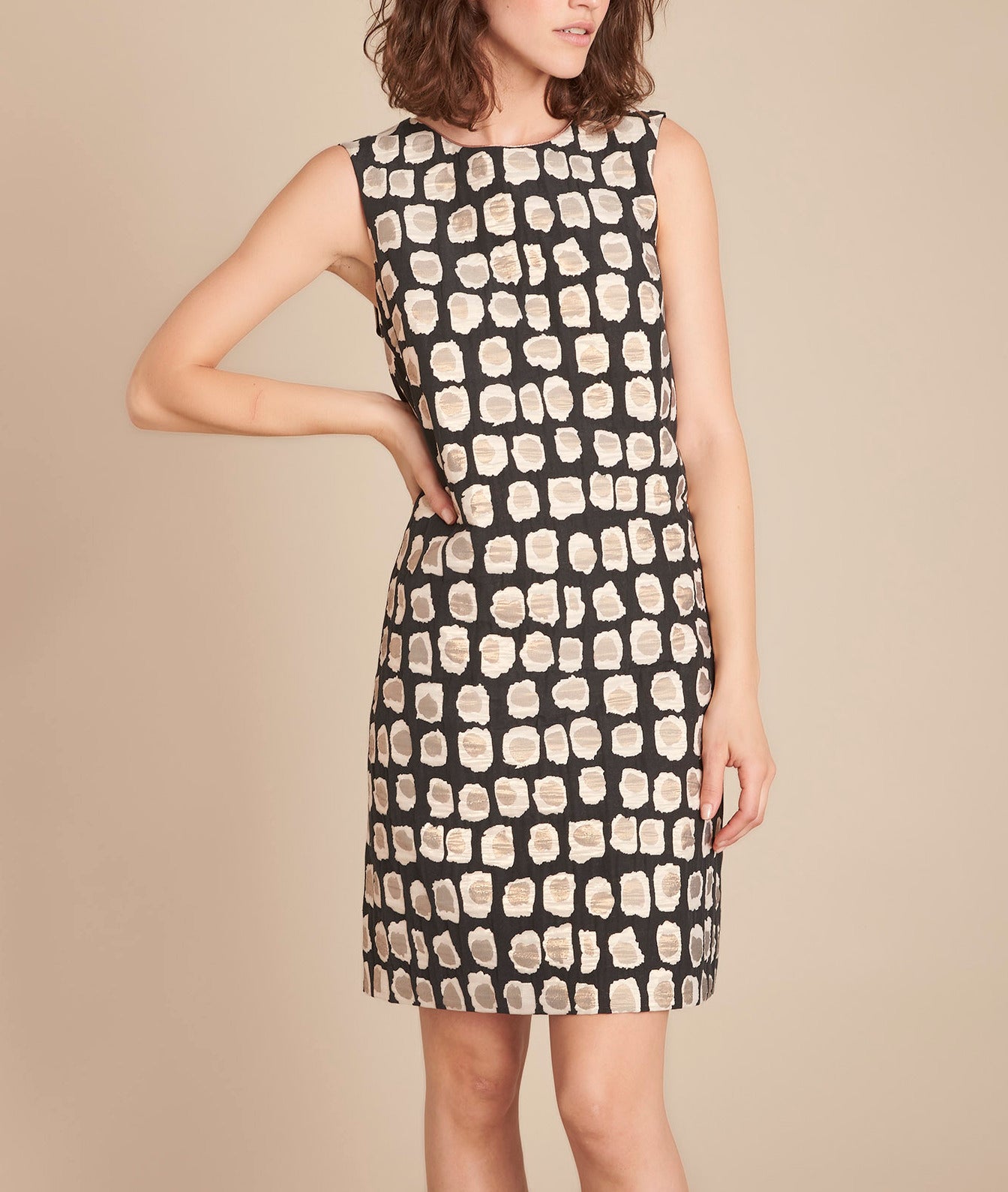 Robe en jacquard imprimé Rosa Faume - seconde main