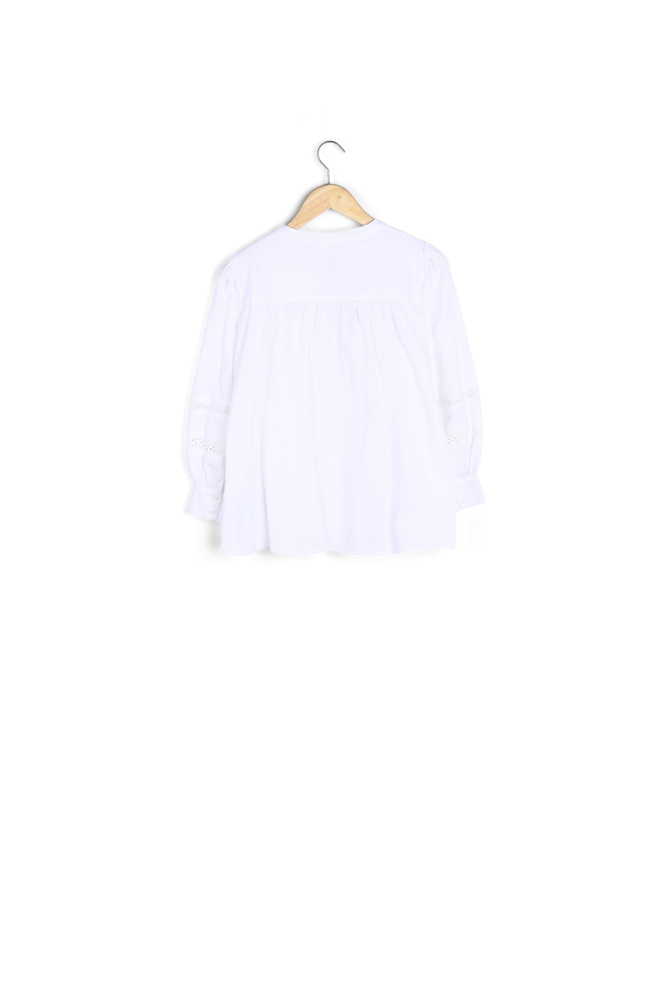 Blouse banche en coton et lin Lady Faume - seconde main