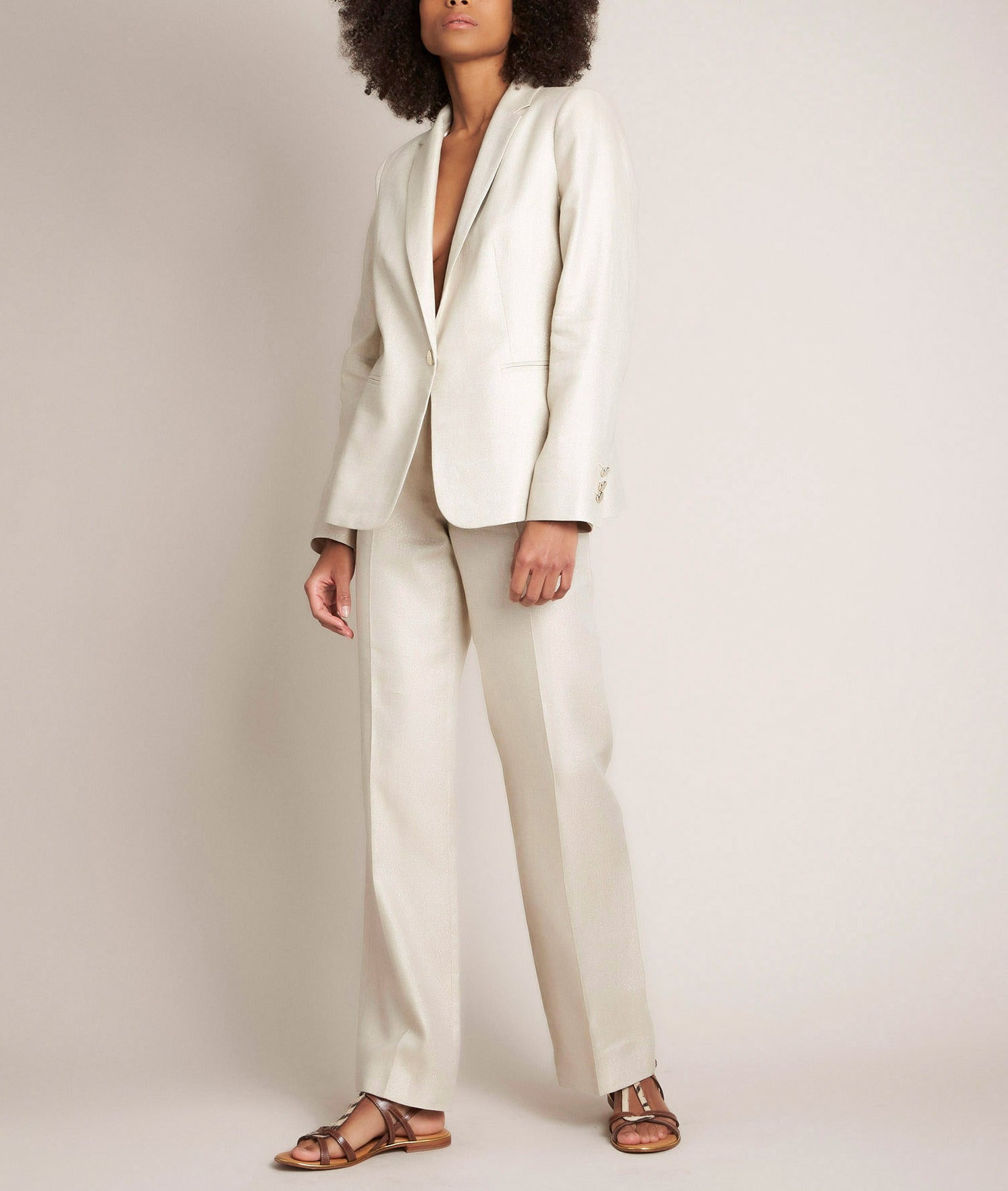 Pantalon en lin brillant Iana Faume - seconde main