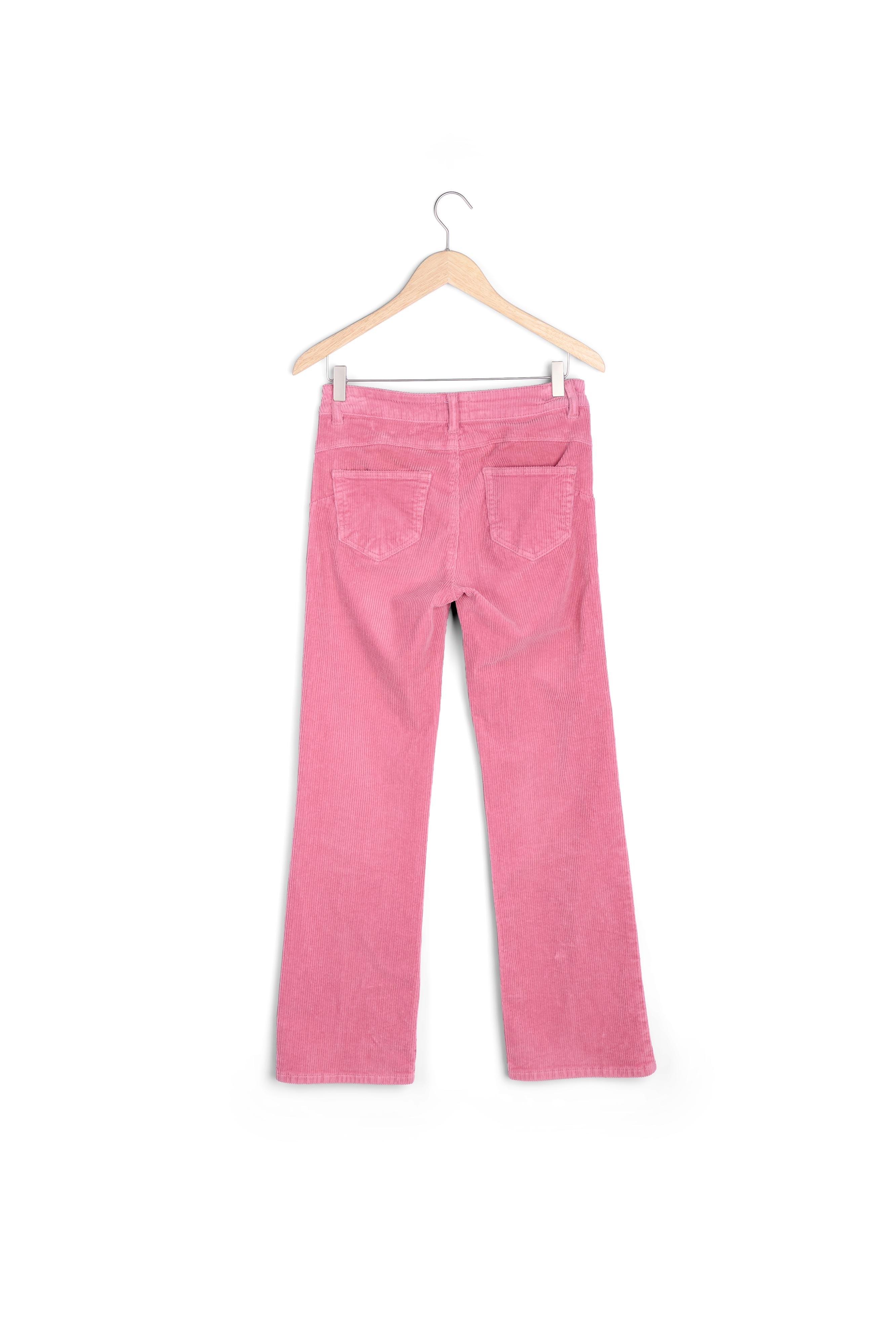 Pantalon large en velours rose Fidji Faume - seconde main