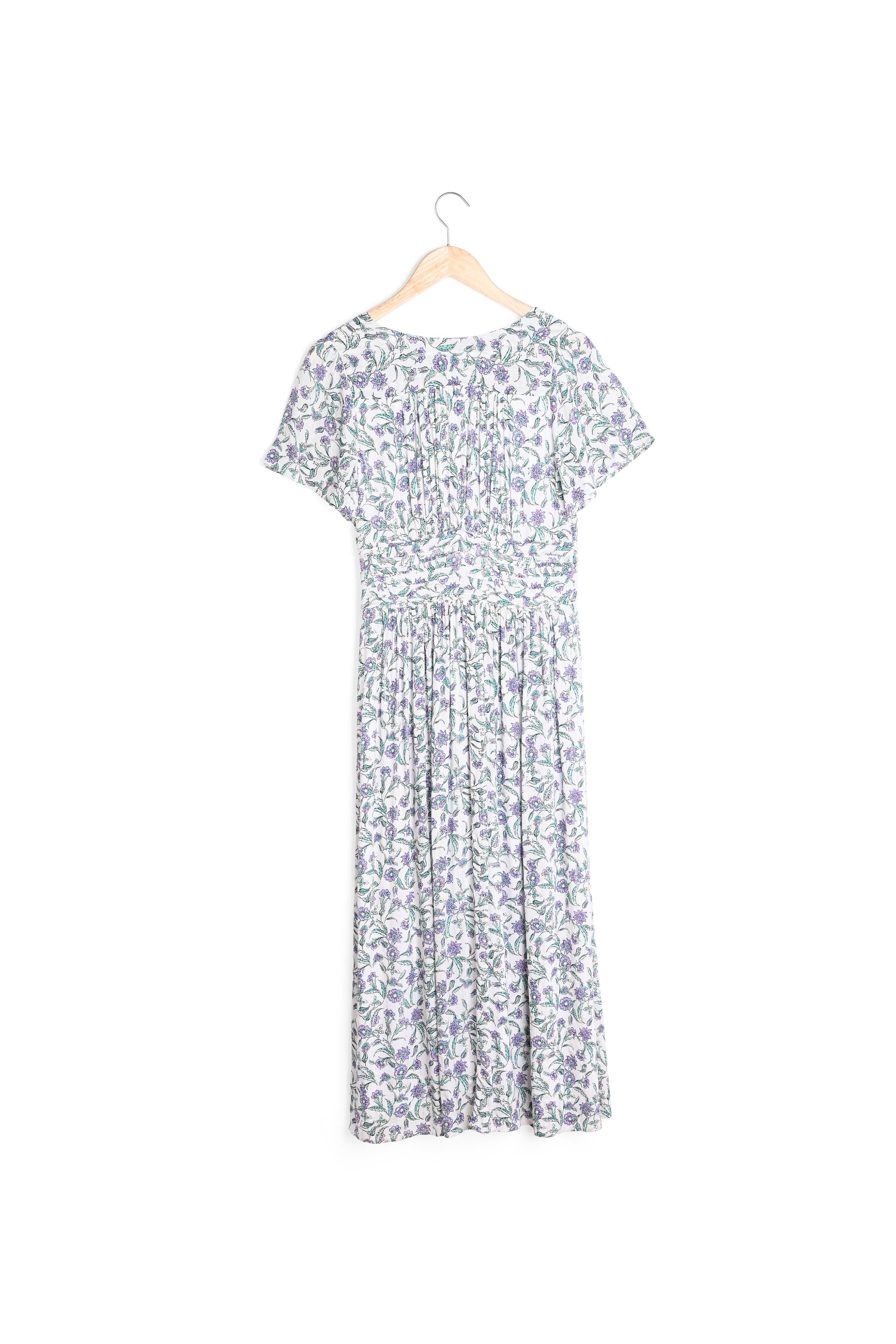 Robe longue blanche imprimée Levana Faume - seconde main