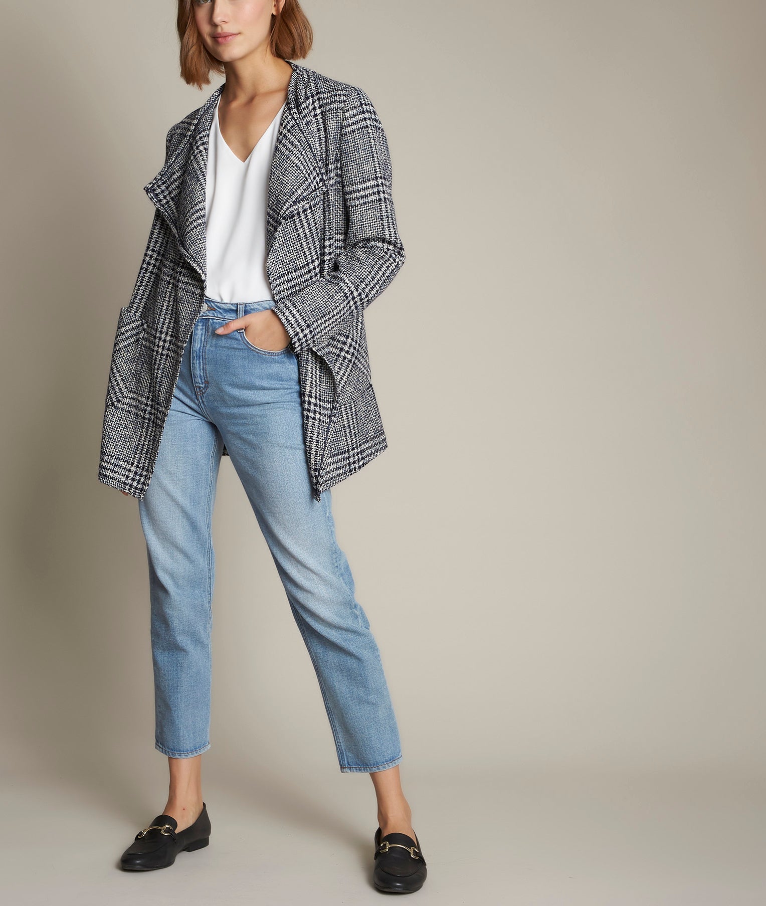 Veste waterfall à carreaux Louna Faume - seconde main