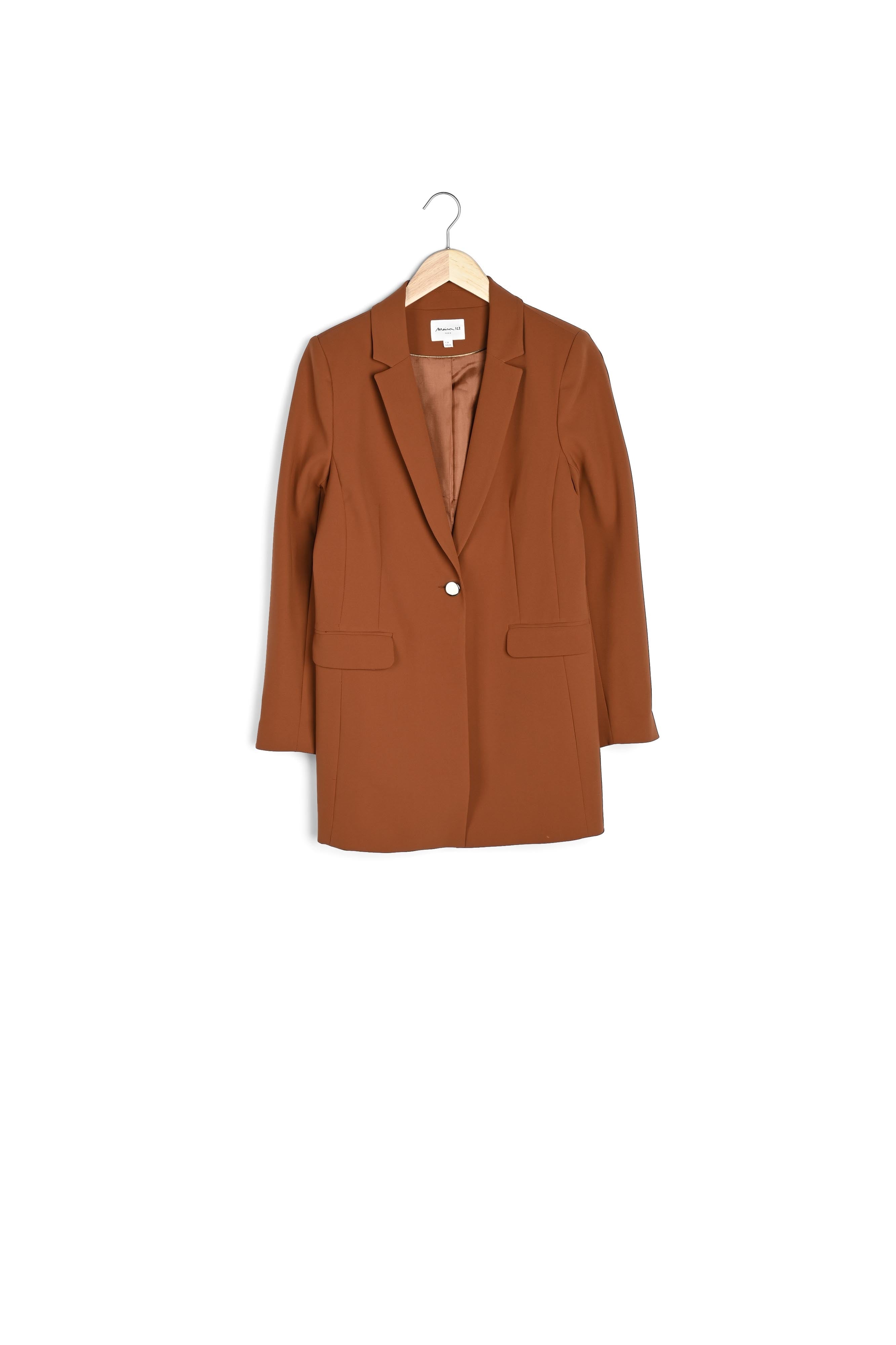 Veste de tailleur en microfibre acajou Baya Faume - seconde main