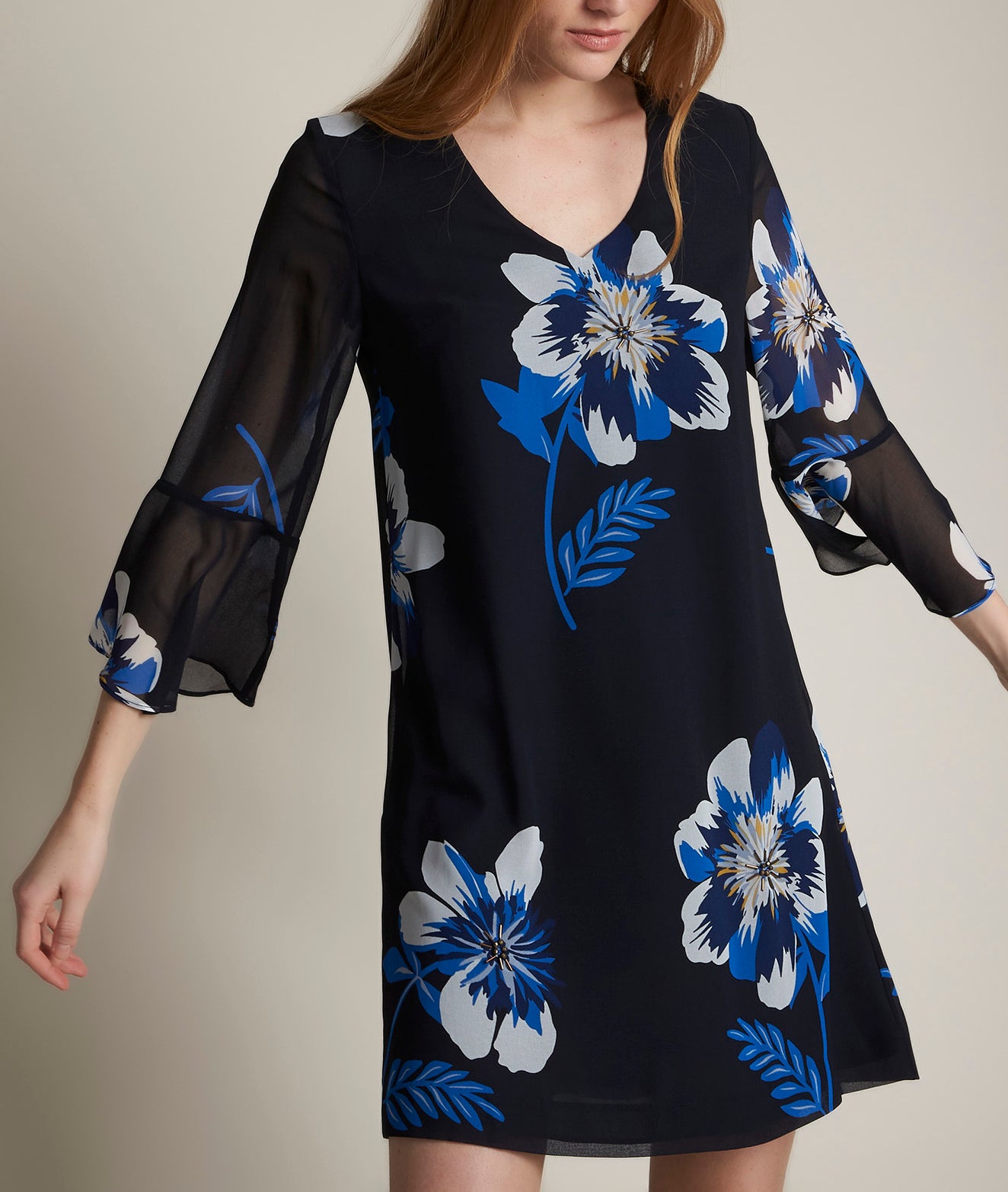 Robe imprimée marine Astrid Faume - seconde main