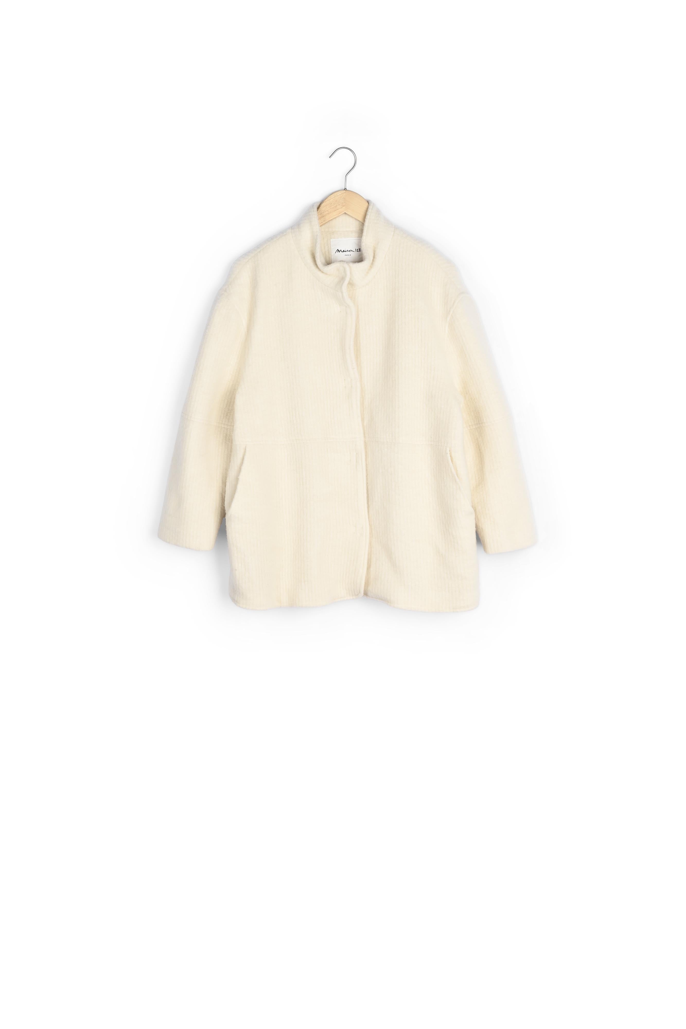 Manteau court en laine écru Lamia Faume - seconde main