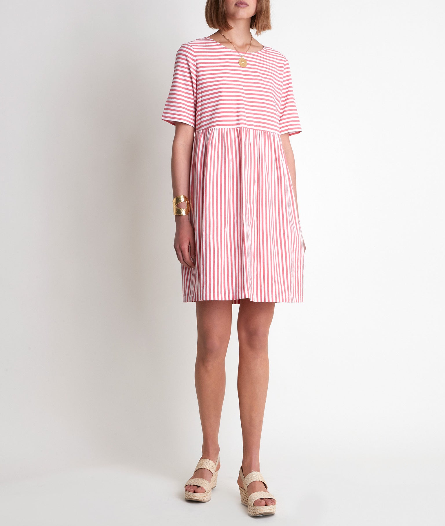 Robe rayée rouge et blanche Chaima Faume - seconde main