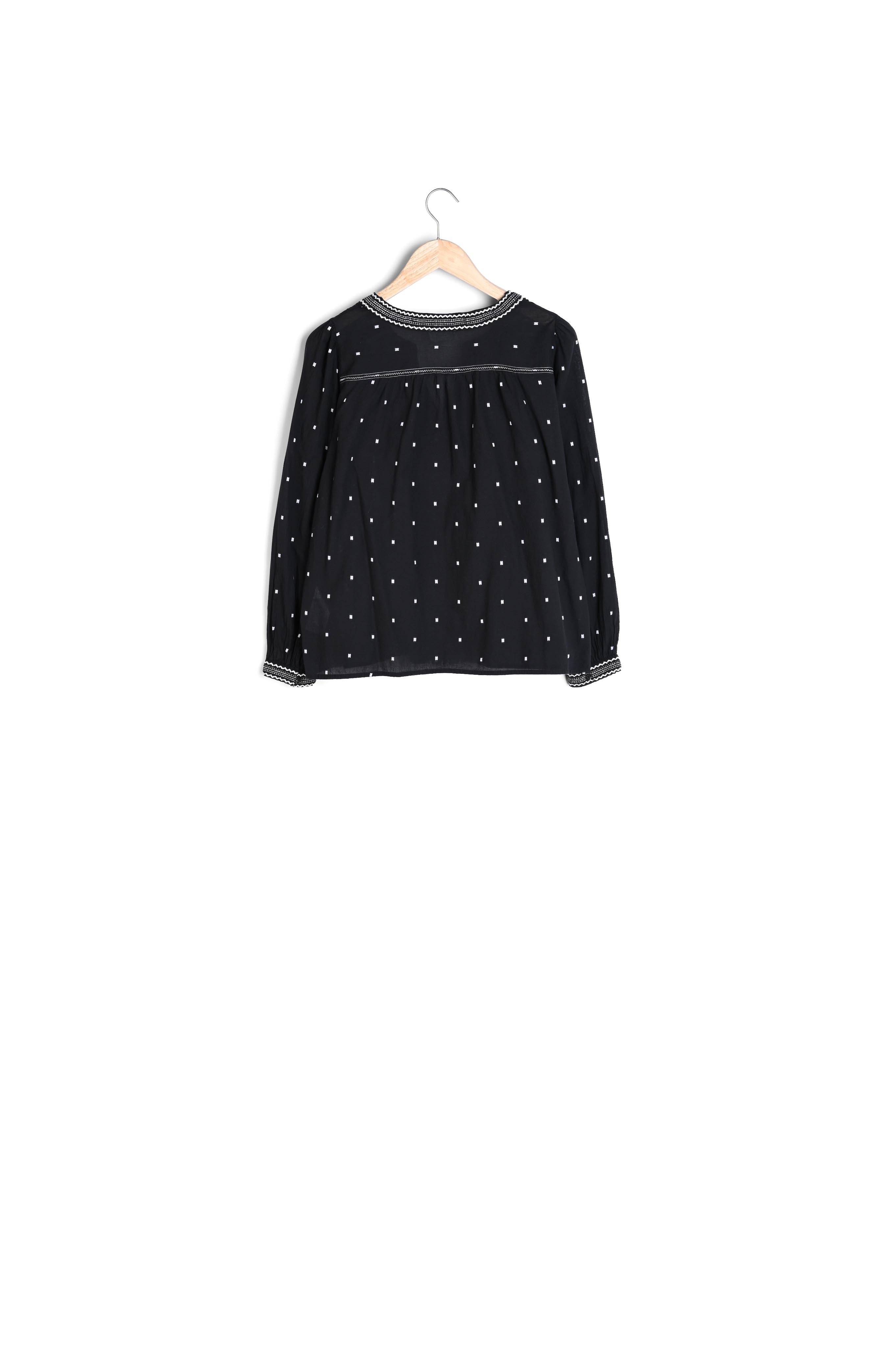 Blouse brodée noire Talissa Faume - seconde main