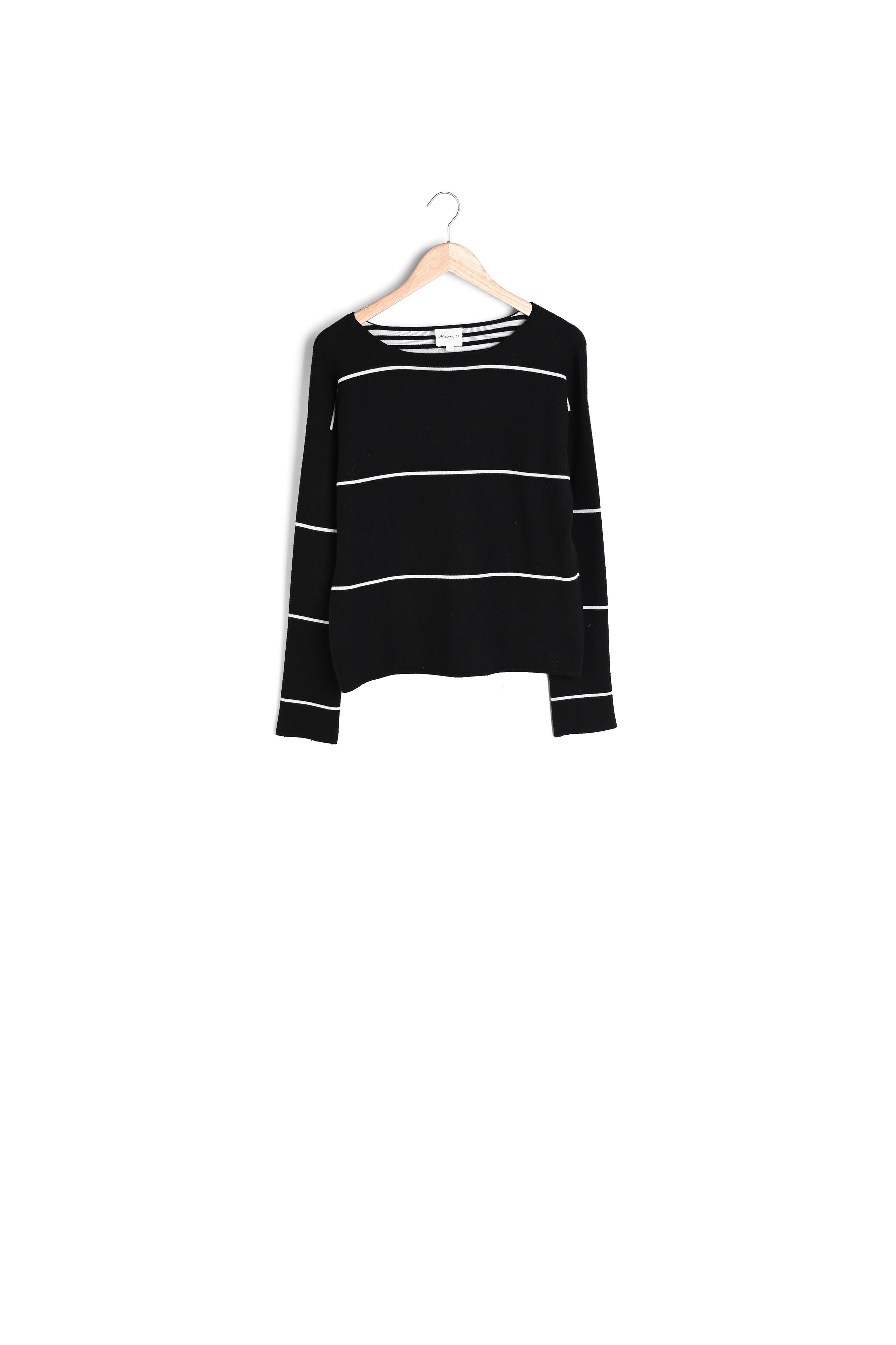 Pull noir rayé Face Faume - seconde main