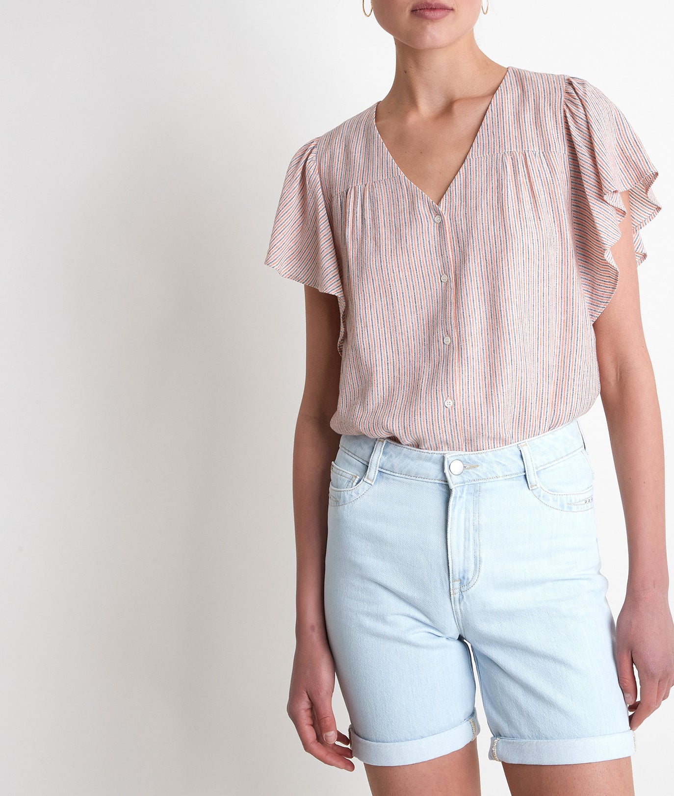 Blouse imprimée corail Elou Faume - seconde main