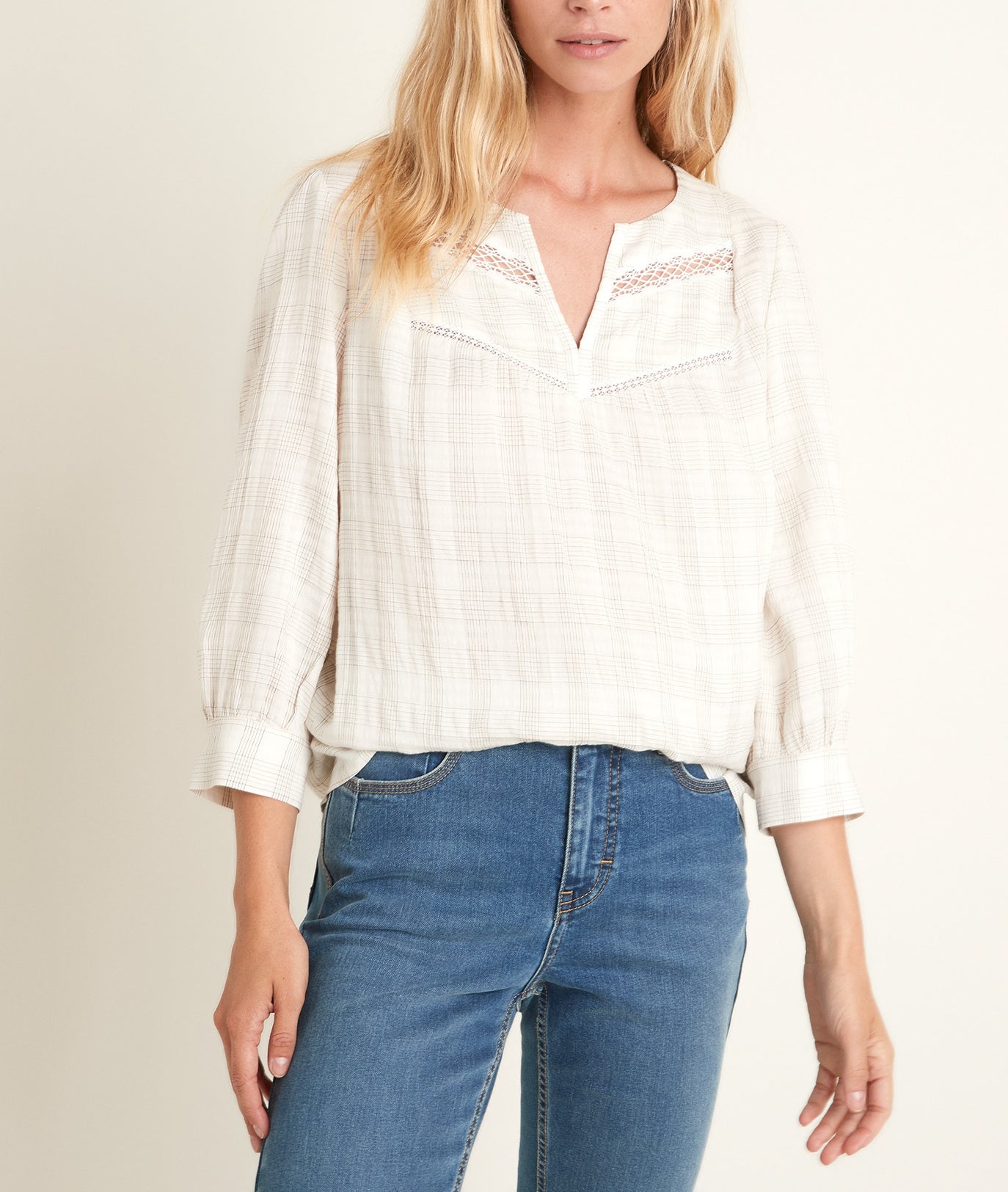 Blouse imprimé carreaux Juan Faume - seconde main