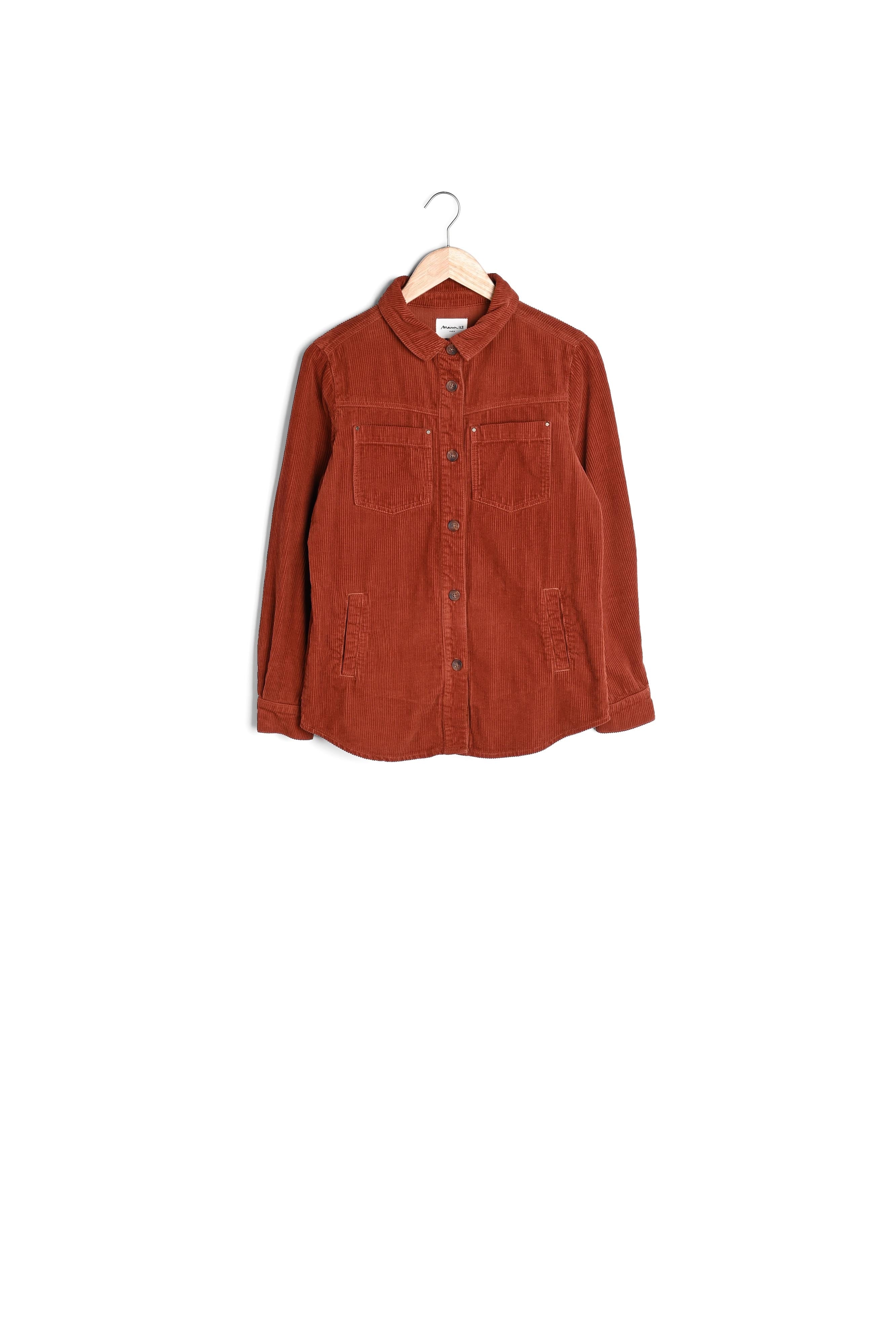 Surchemise en velours côtelé brique Axelle Faume - seconde main