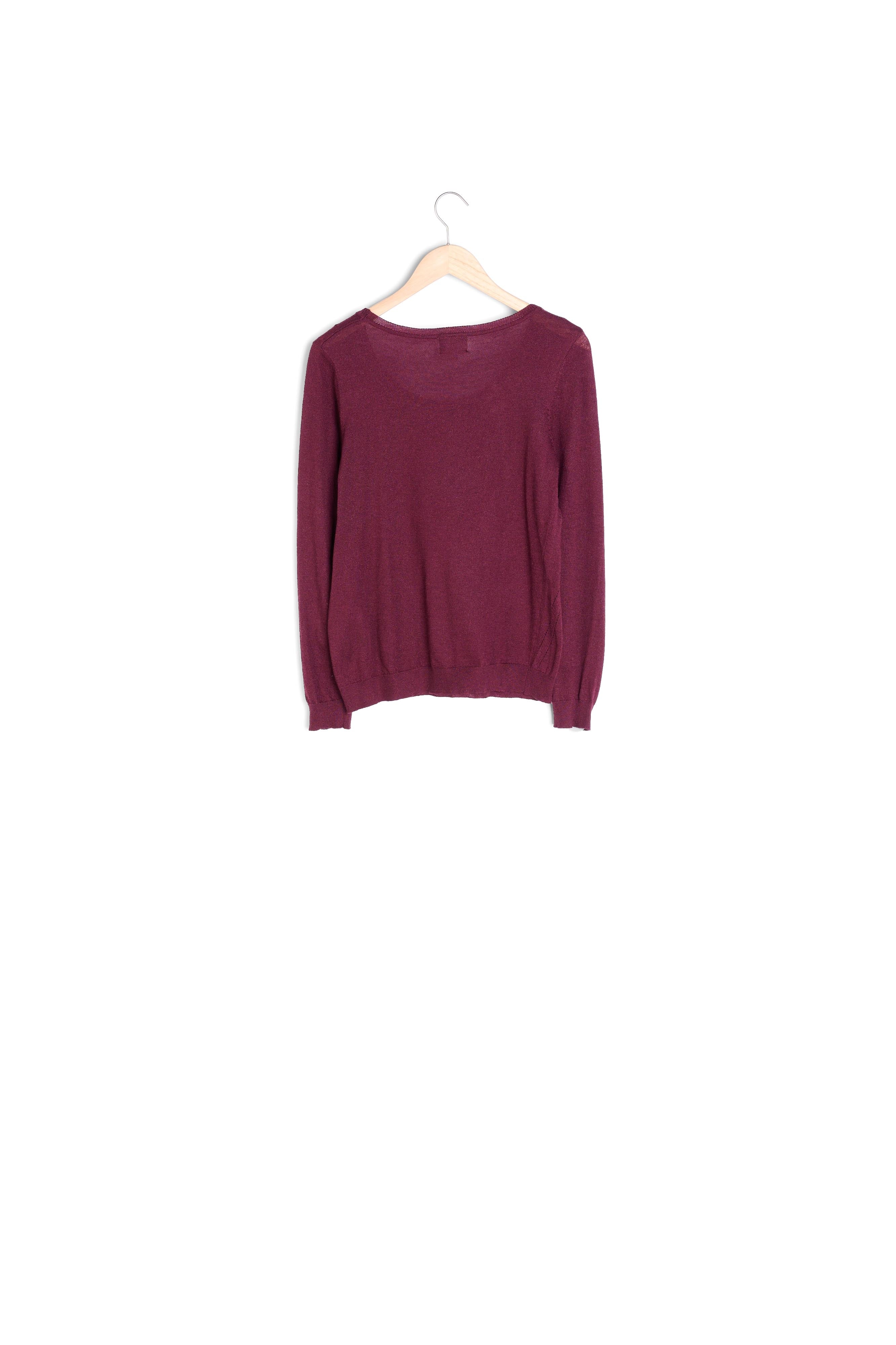 Pull en maille fine bordeaux Tommy Faume - seconde main