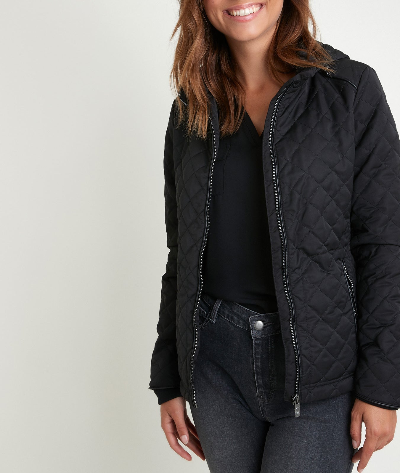 Parka noire à capuche Quathy Faume - seconde main