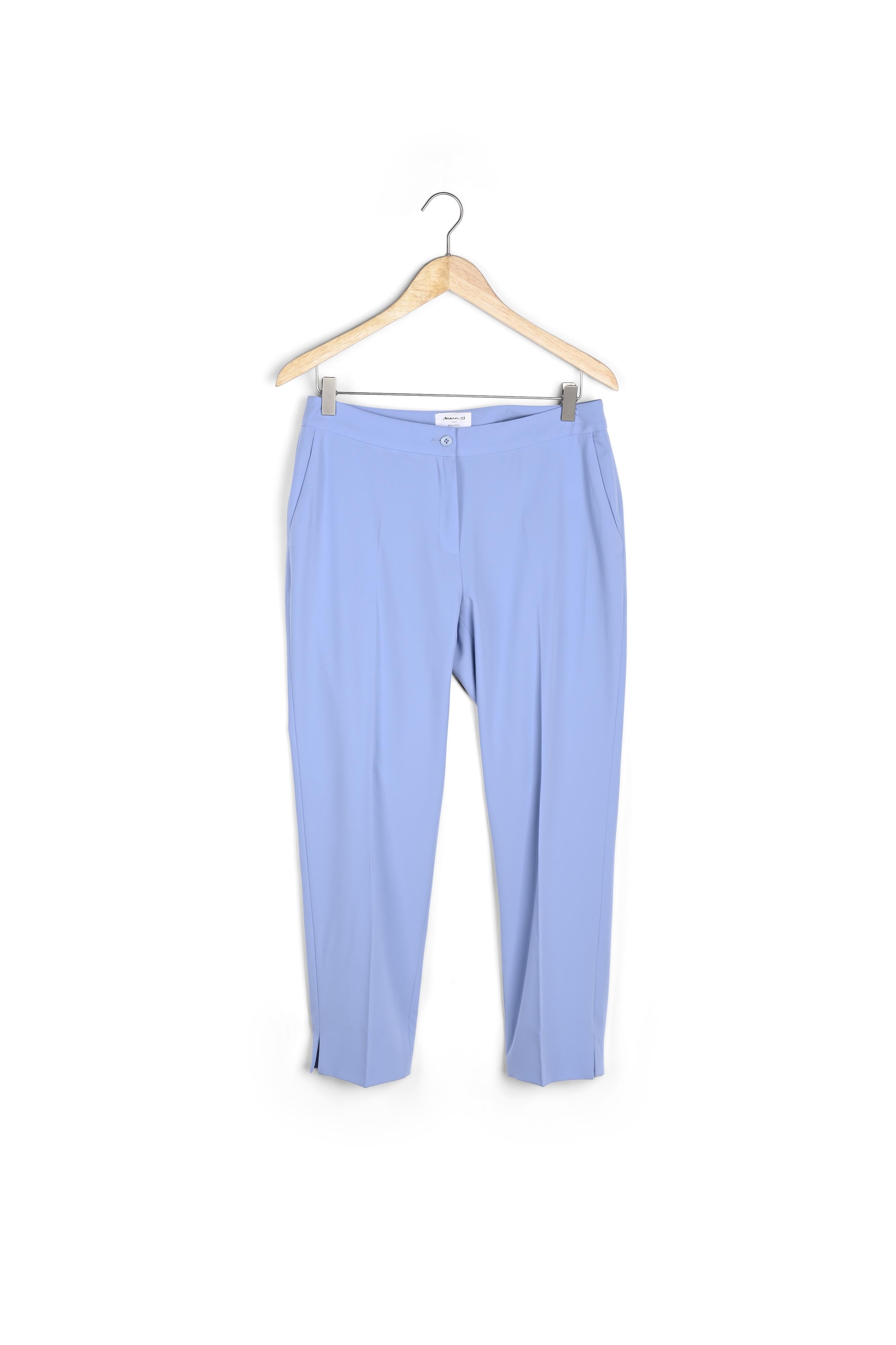 Pantalon cigarette en microfibre azur Suzanne Faume - seconde main