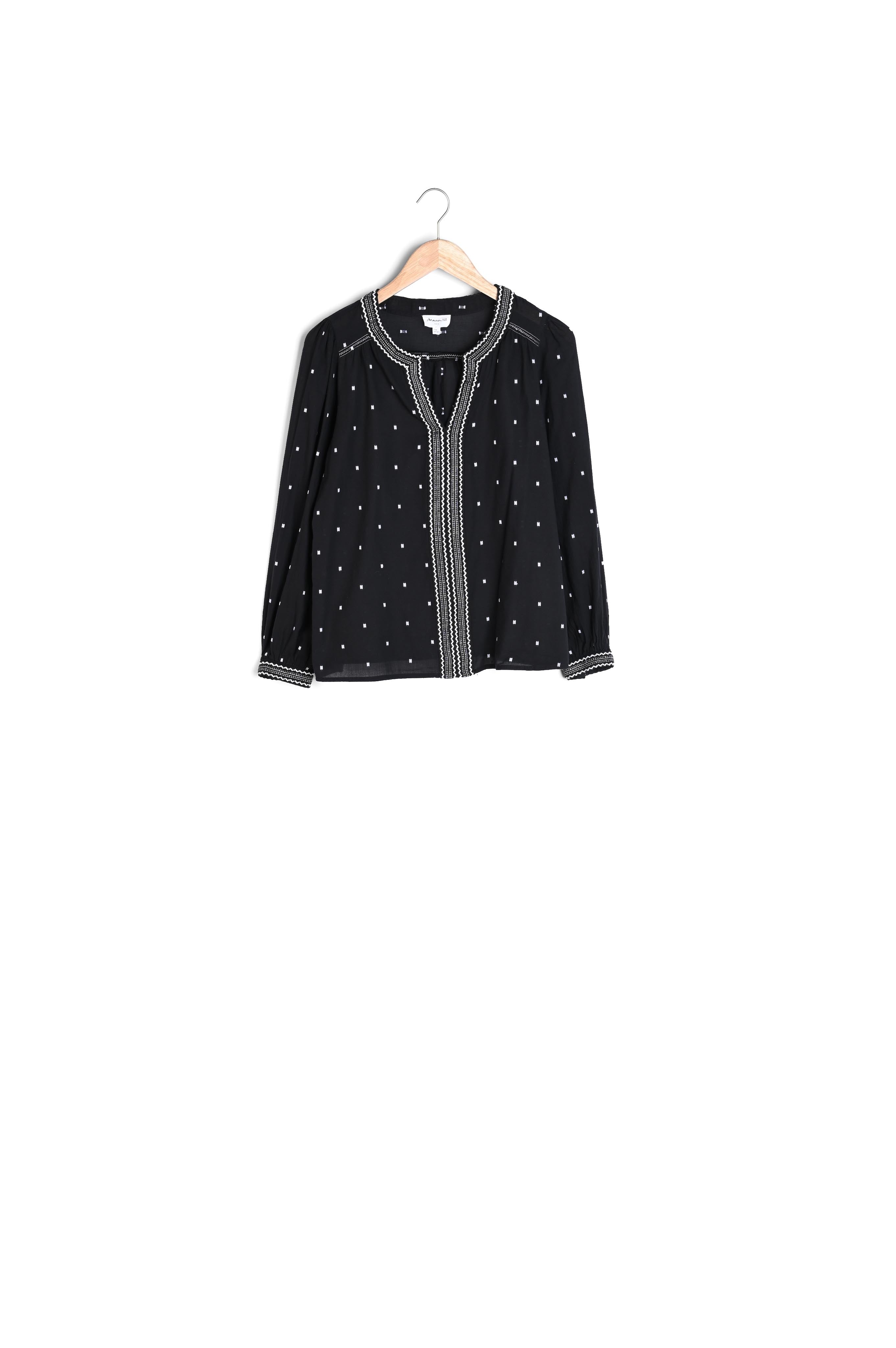 Blouse brodée noire Talissa Faume - seconde main