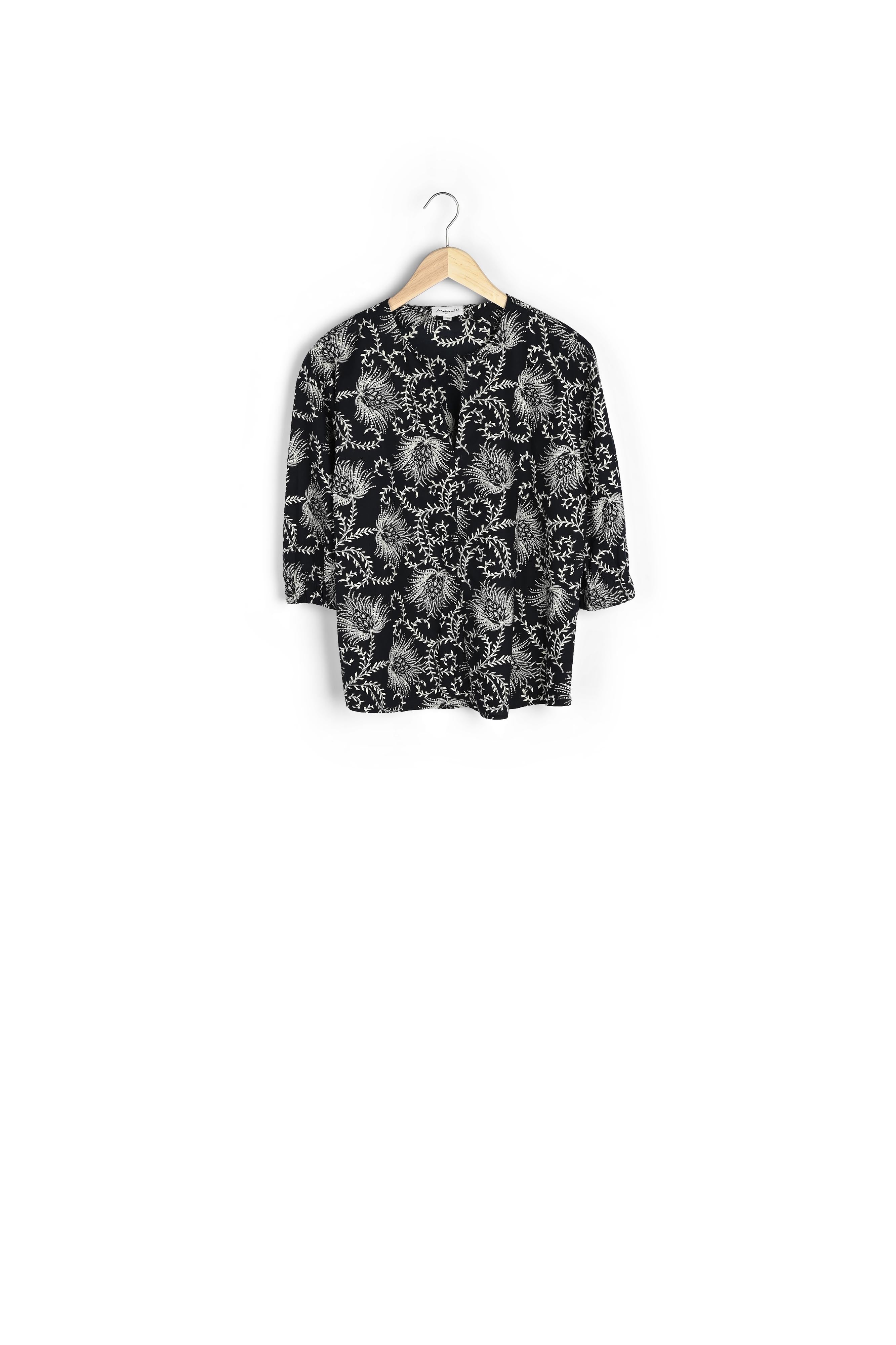 Blouse en coton imprimé noir et blanc Amel Faume - seconde main