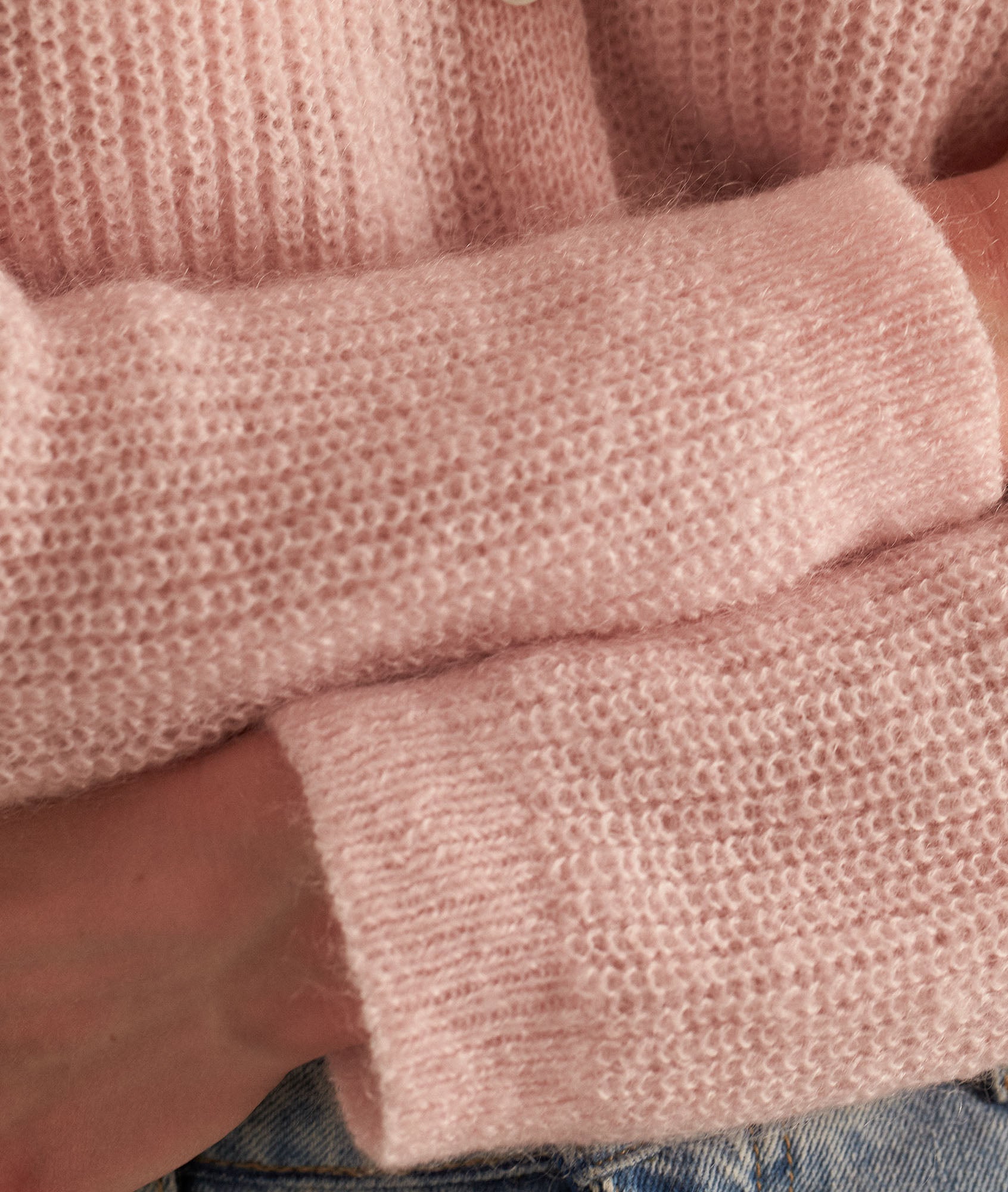 Cardigan en polyamide, laine et mohair rose poudré Paddy Faume - seconde main