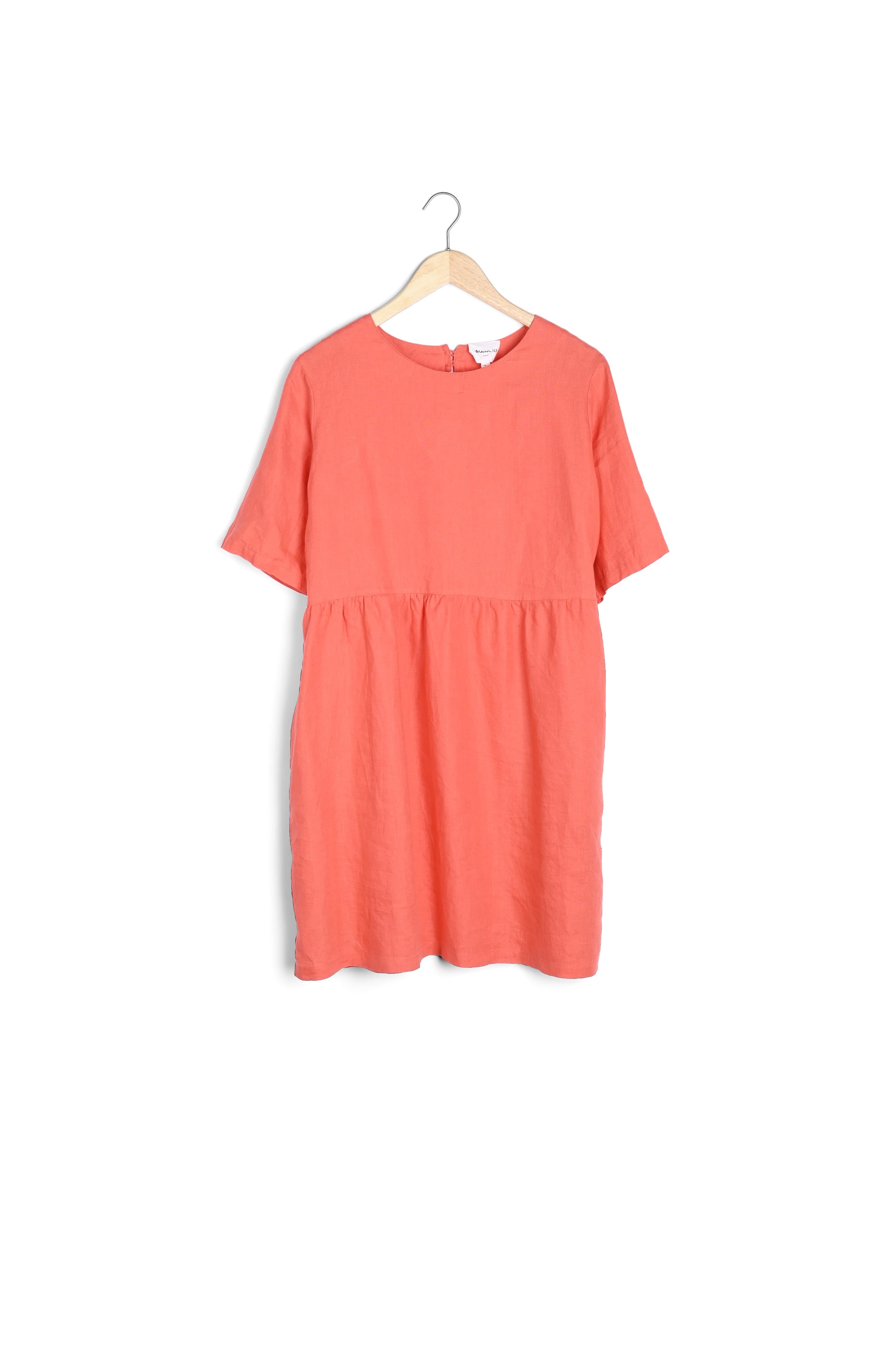 Robe en lin certifié corail Latoya Faume - seconde main